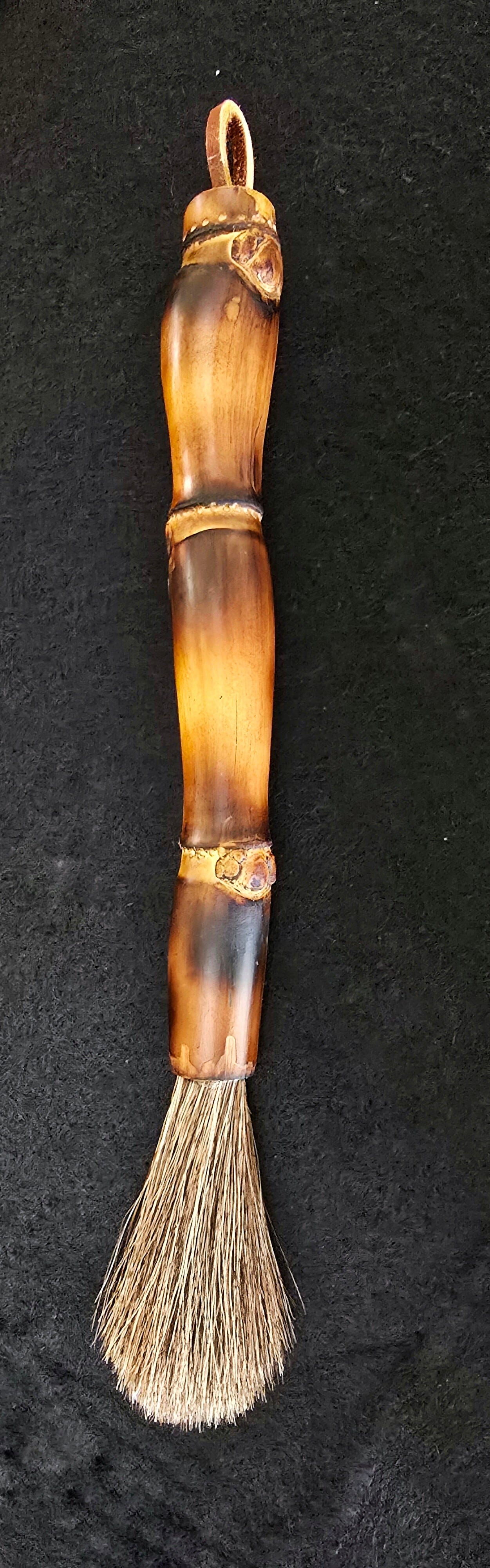 Mixed Horsehair Brush – Bamboo Handle with Leather Hanging Strap Paintbrushes Elizabeth Schowachert Art