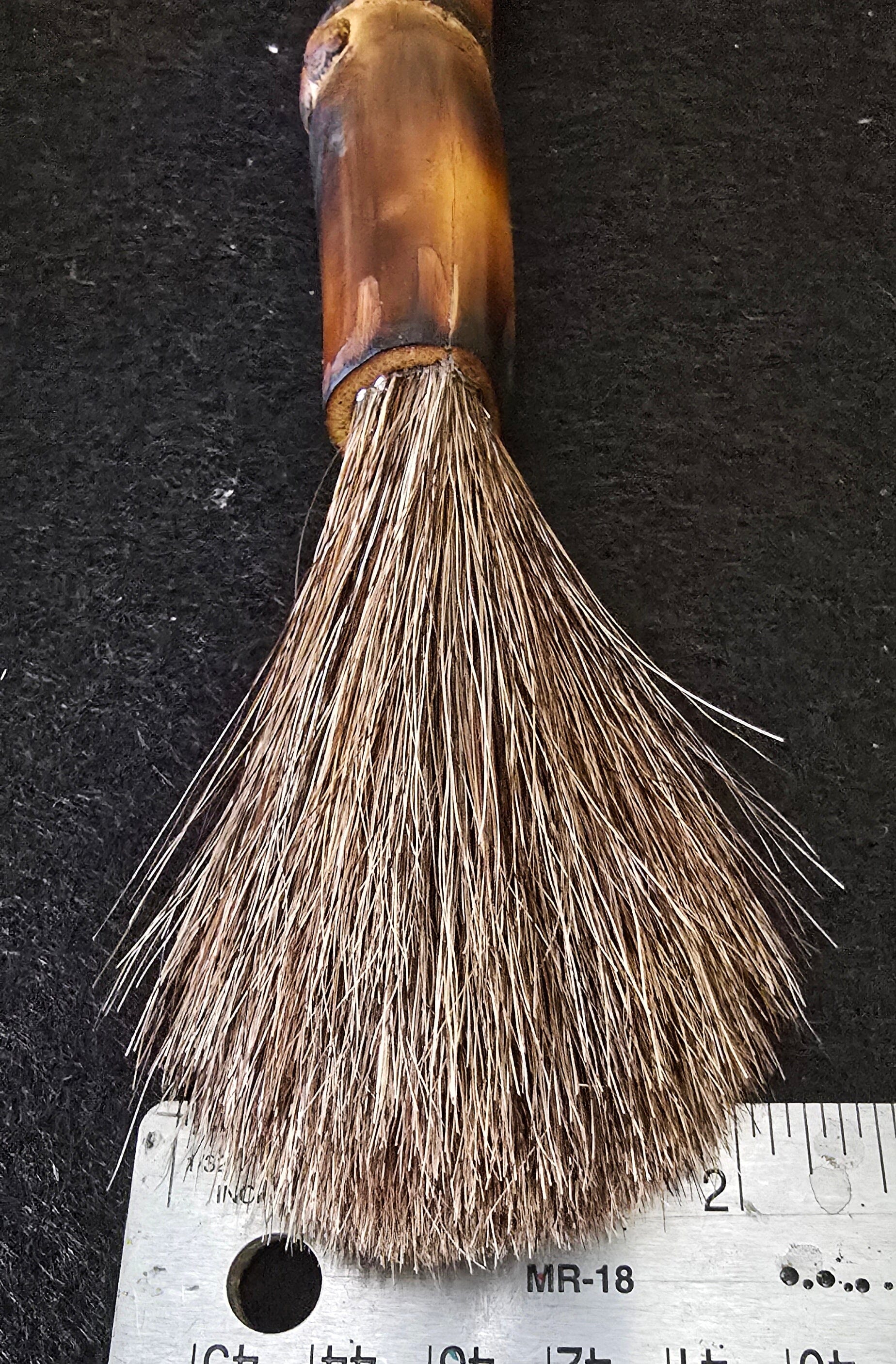 Mixed Horsehair Brush – Bamboo Handle with Leather Hanging Strap Paintbrushes Elizabeth Schowachert Art