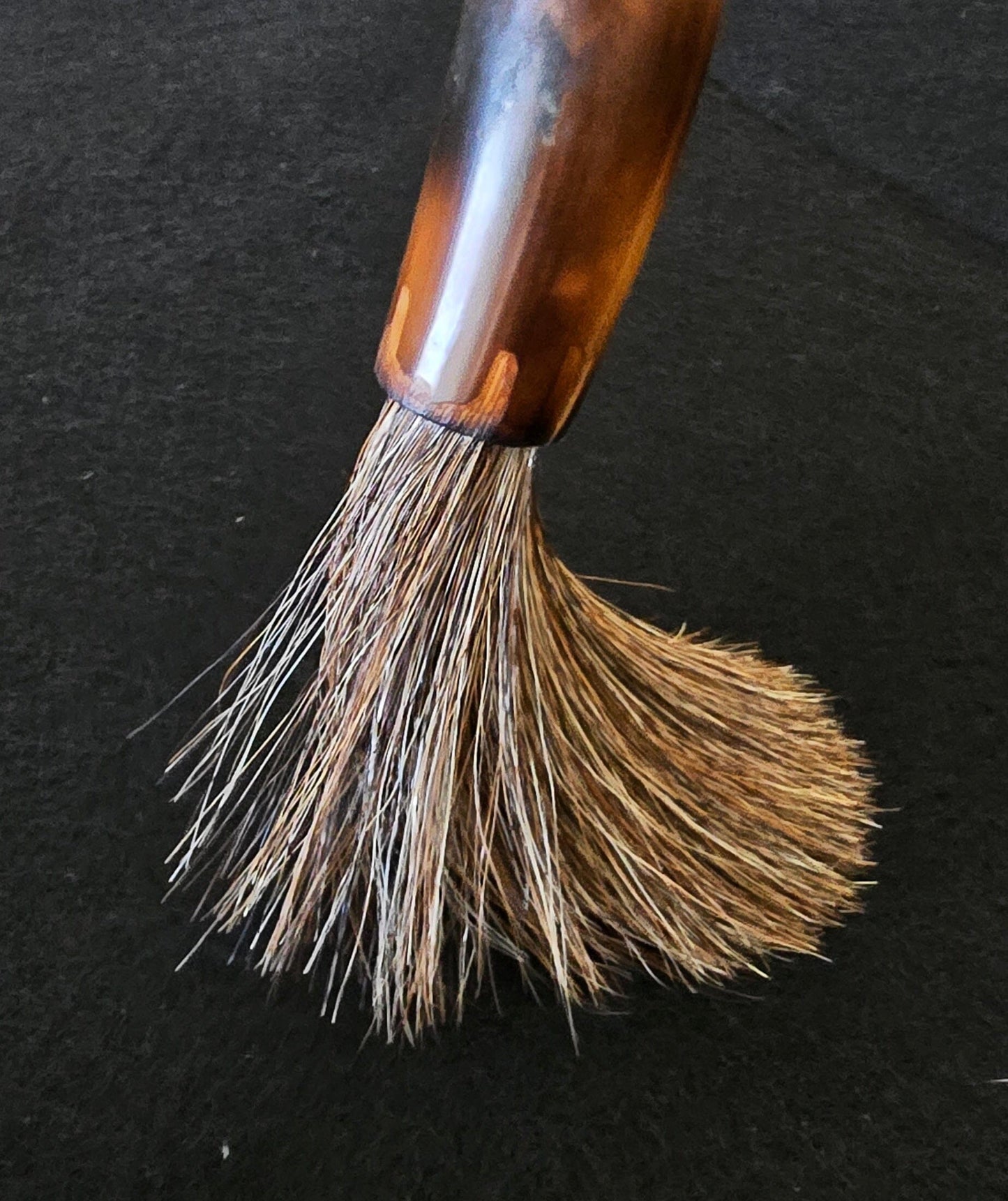 Mixed Horsehair Brush – Bamboo Handle with Leather Hanging Strap Paintbrushes Elizabeth Schowachert Art