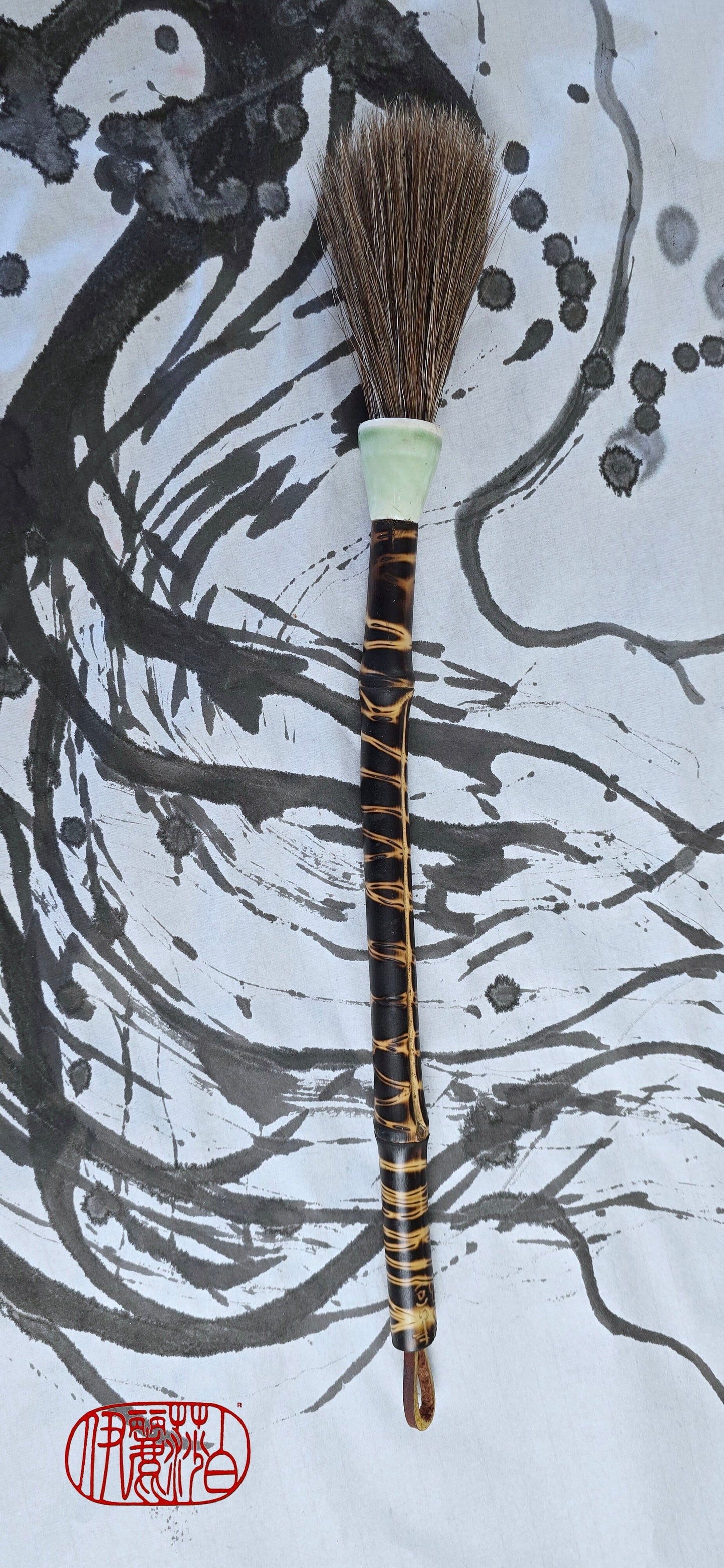 Mixed Horsehair Brush with Bamboo Handle and Ceramic Ferrule Paintbrush Elizabeth Schowachert Art
