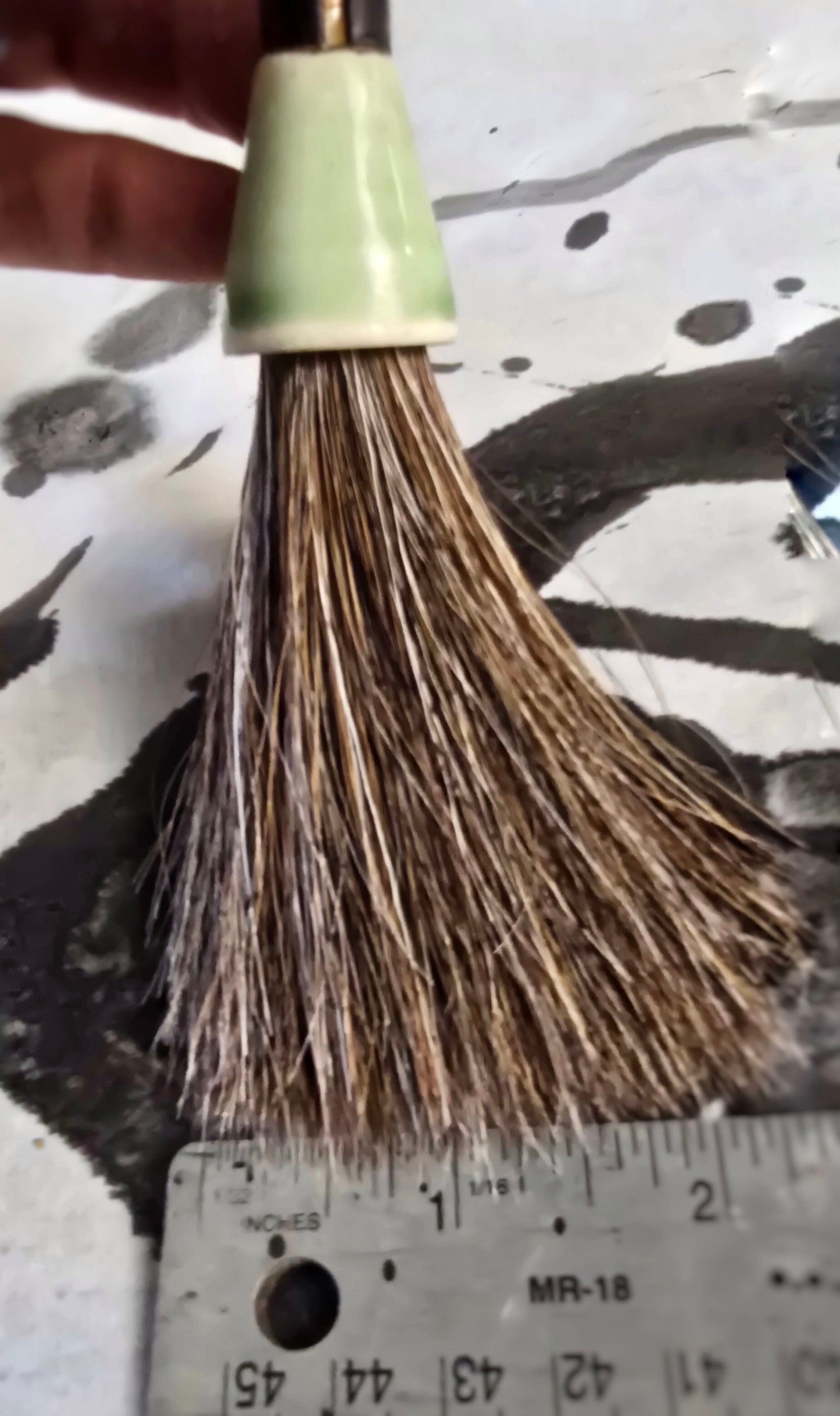 Mixed Horsehair Brush with Bamboo Handle and Ceramic Ferrule Paintbrush Elizabeth Schowachert Art