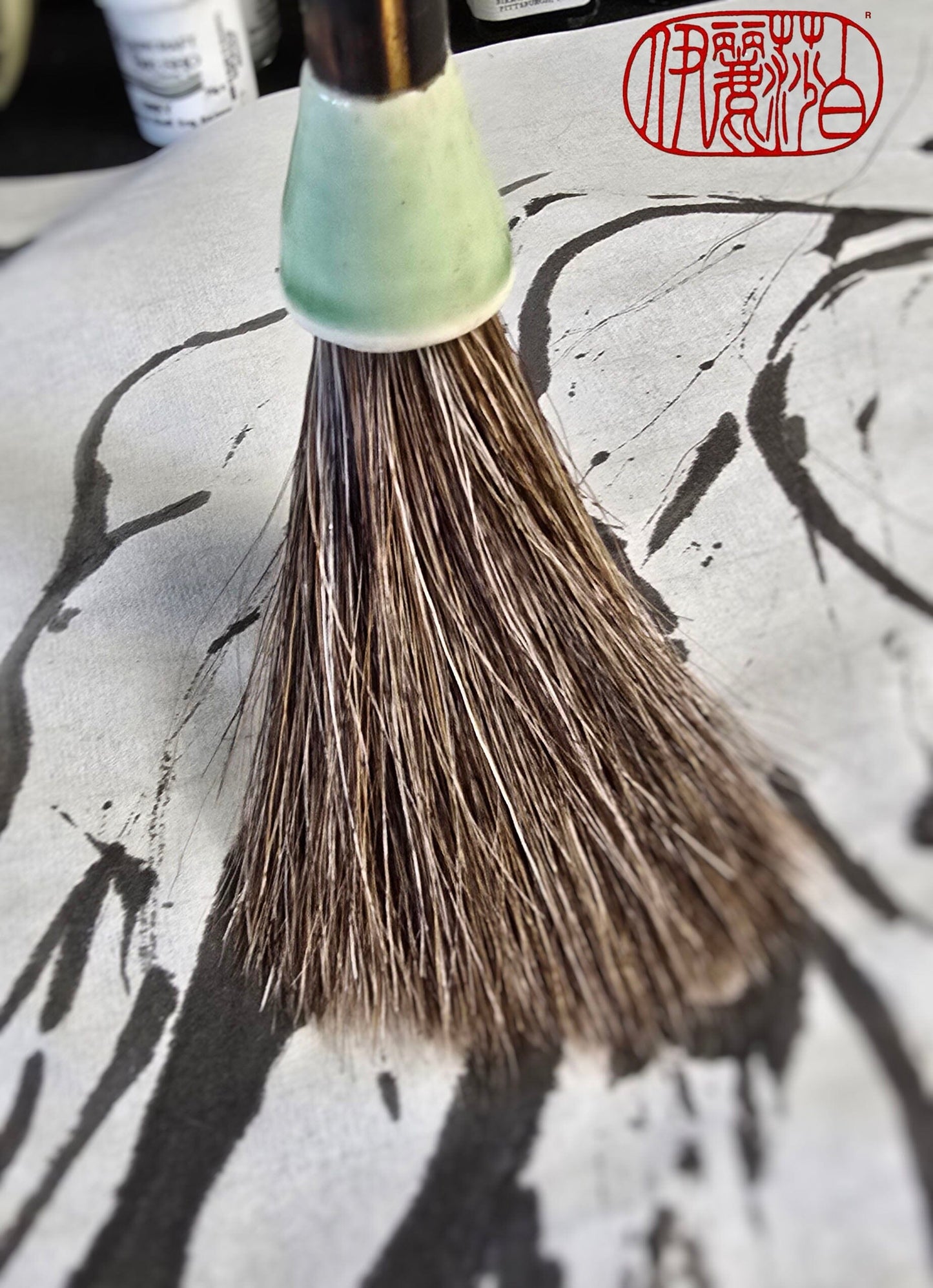 Mixed Horsehair Brush with Bamboo Handle and Ceramic Ferrule Paintbrush Elizabeth Schowachert Art