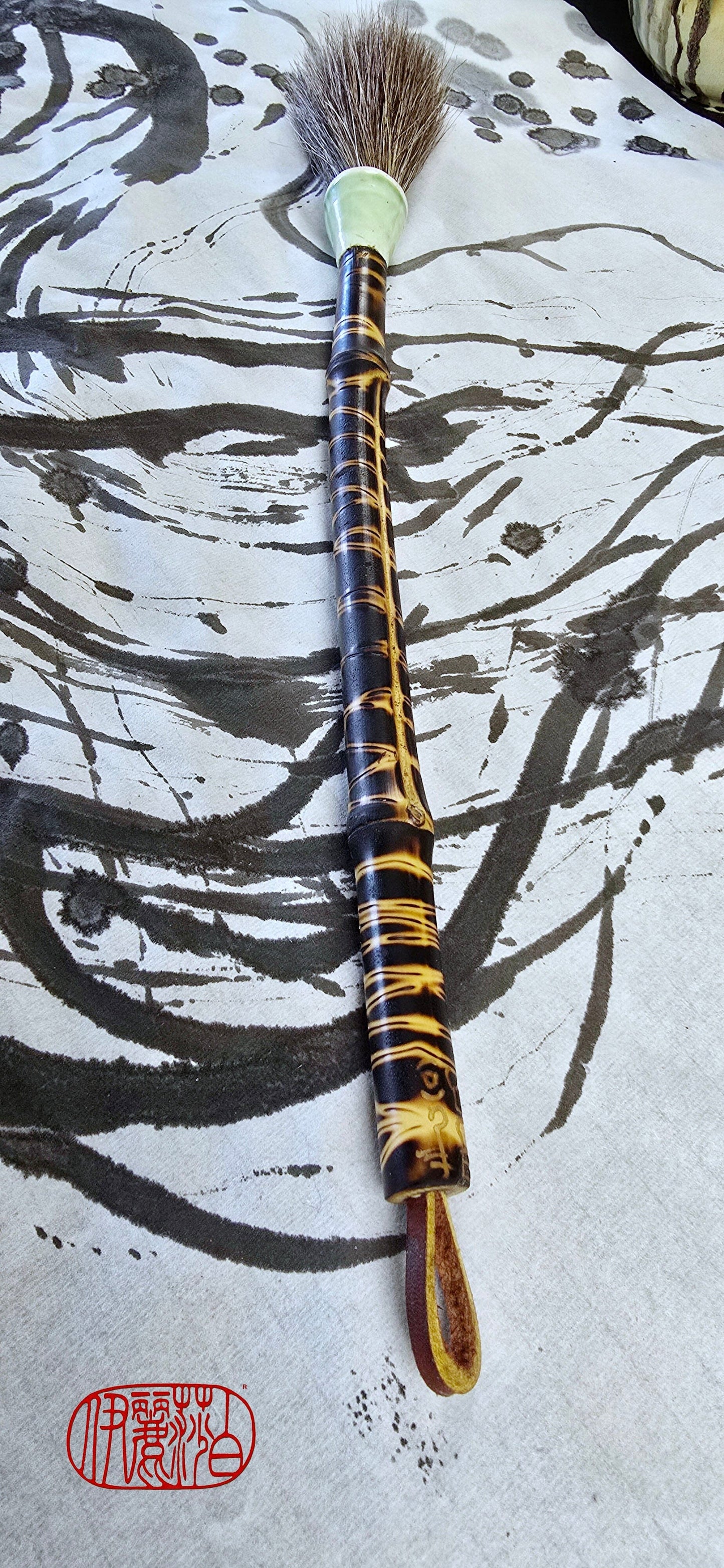 Mixed Horsehair Brush with Bamboo Handle and Ceramic Ferrule Paintbrush Elizabeth Schowachert Art