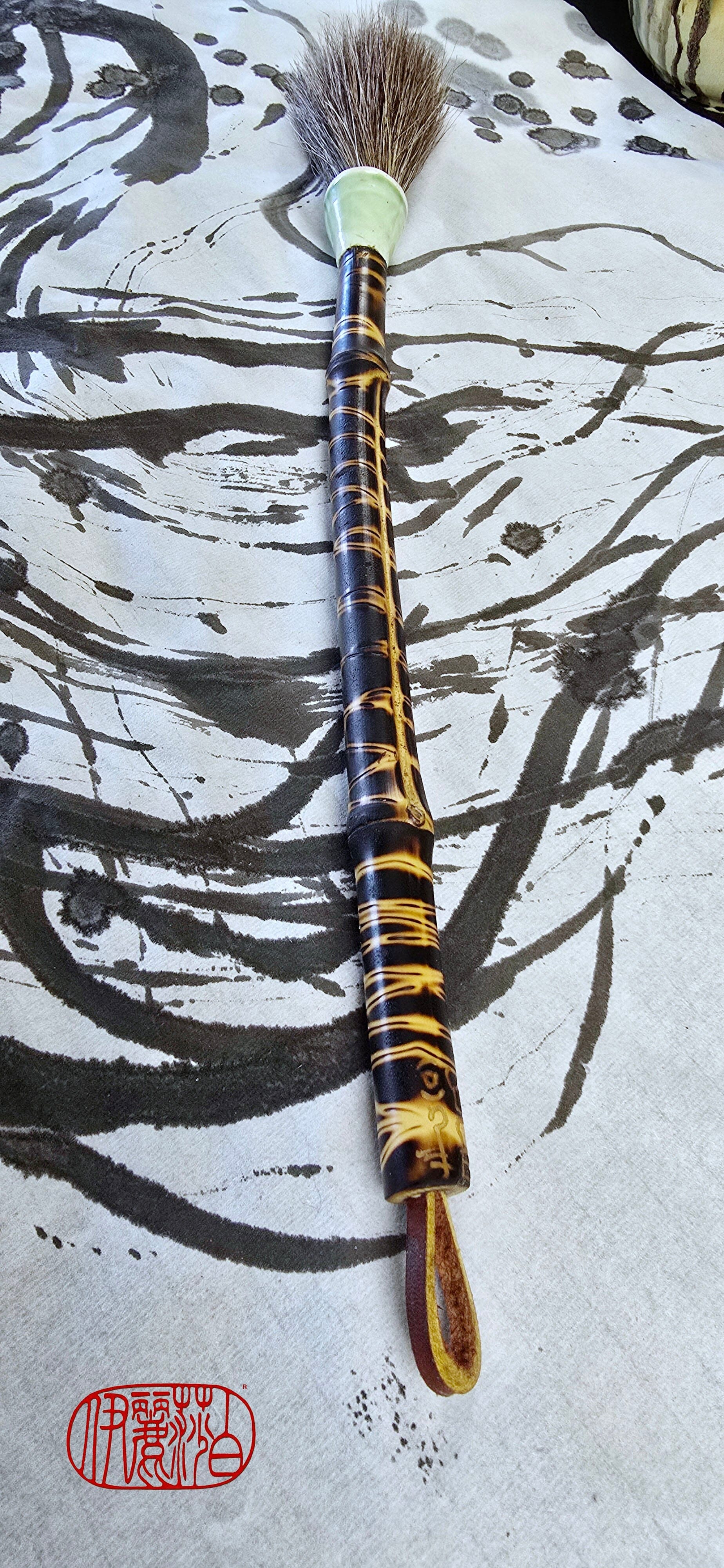 Mixed Horsehair Brush with Bamboo Handle and Ceramic Ferrule Paintbrush Elizabeth Schowachert Art