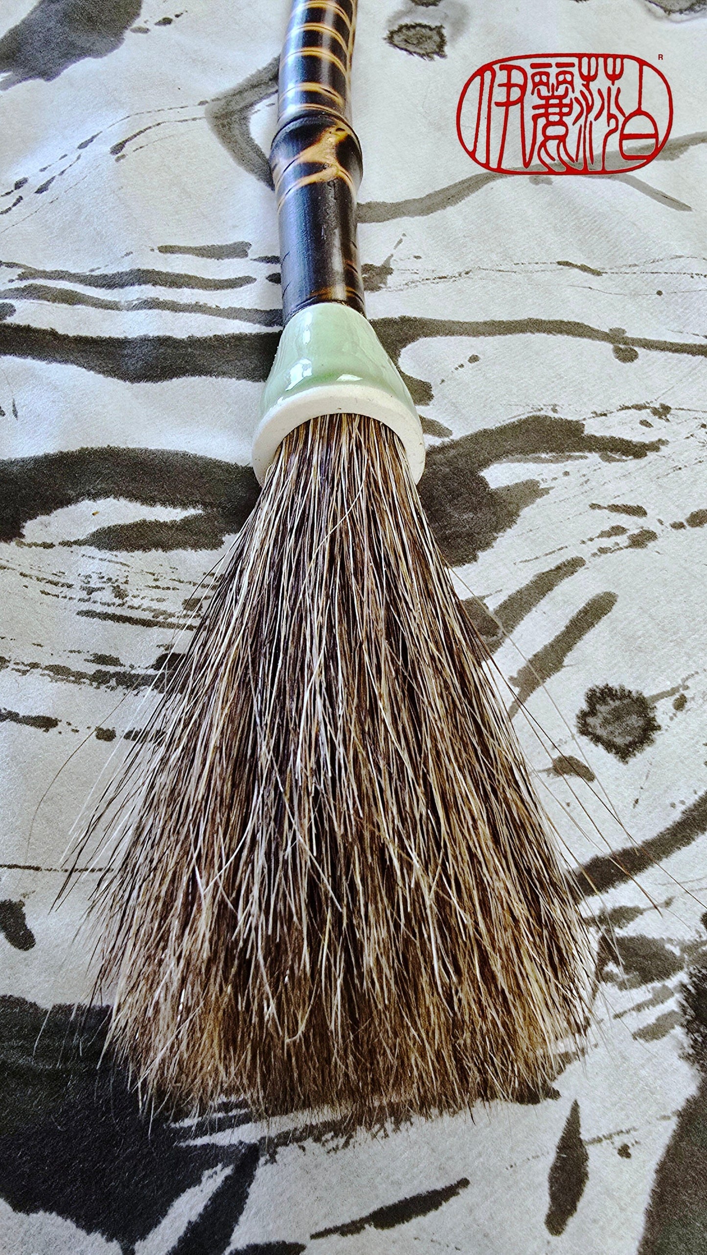 Mixed Horsehair Brush with Bamboo Handle and Ceramic Ferrule Paintbrush Elizabeth Schowachert Art