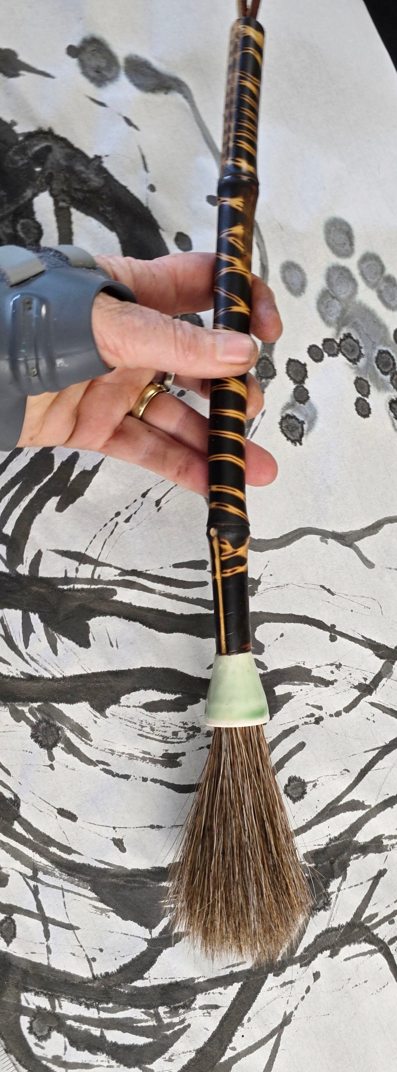 Mixed Horsehair Brush with Bamboo Handle and Ceramic Ferrule Paintbrush Elizabeth Schowachert Art