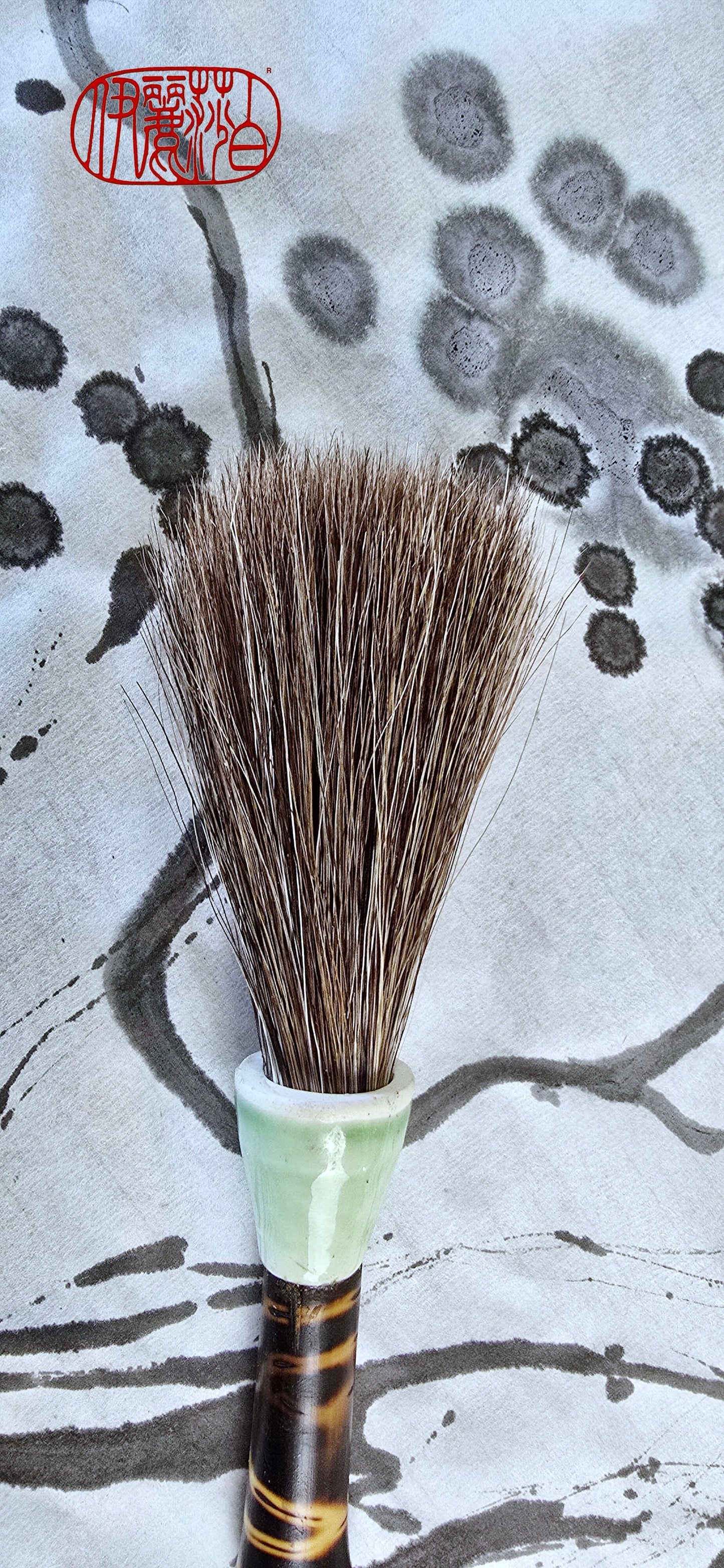 Mixed Horsehair Brush with Bamboo Handle and Ceramic Ferrule Paintbrush Elizabeth Schowachert Art