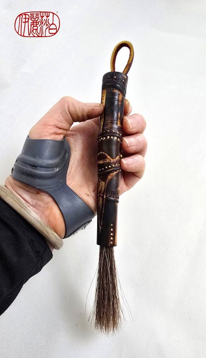 Mixed Horsehair Brush with Engraved Bamboo Handle Paintbrushes Elizabeth Schowachert Art