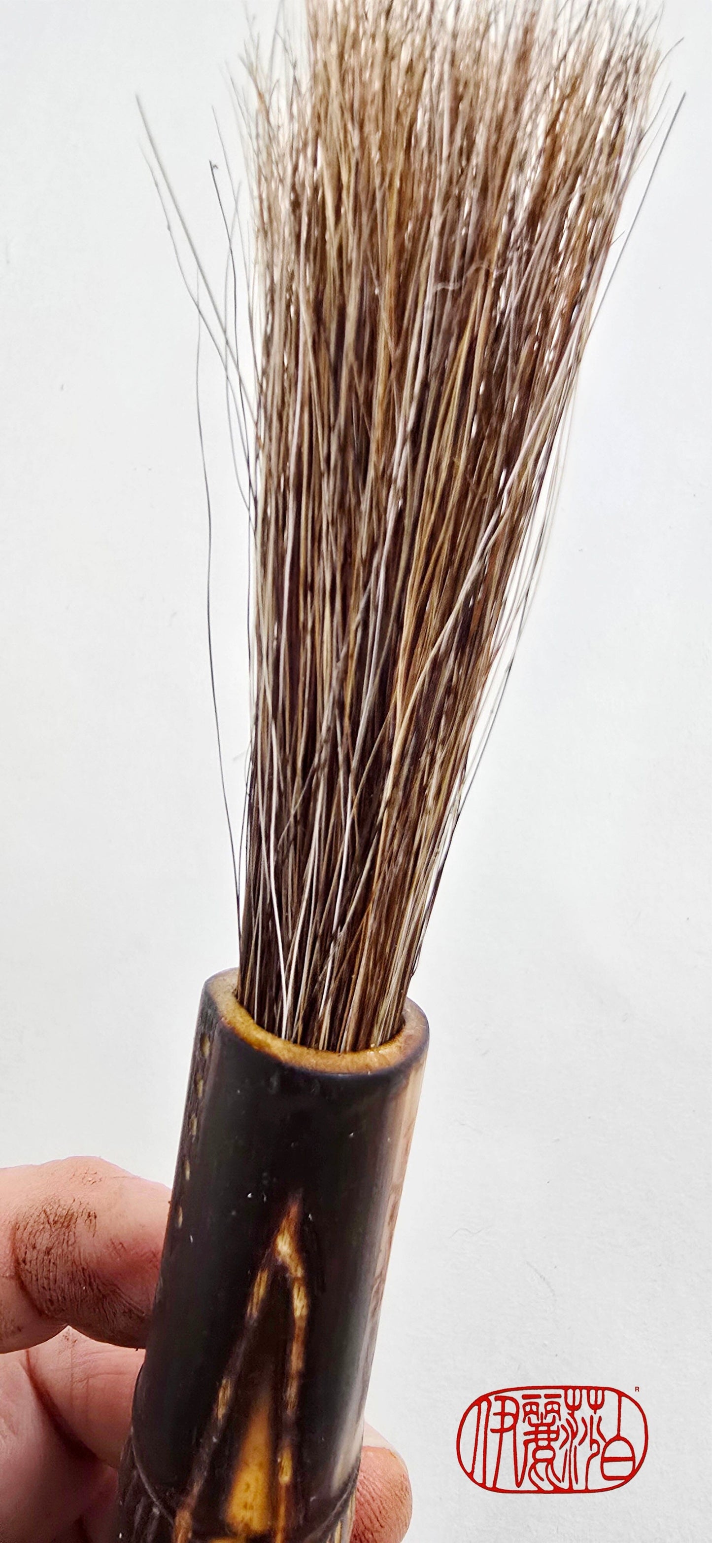 Mixed Horsehair Brush with Engraved Bamboo Handle Paintbrushes Elizabeth Schowachert Art