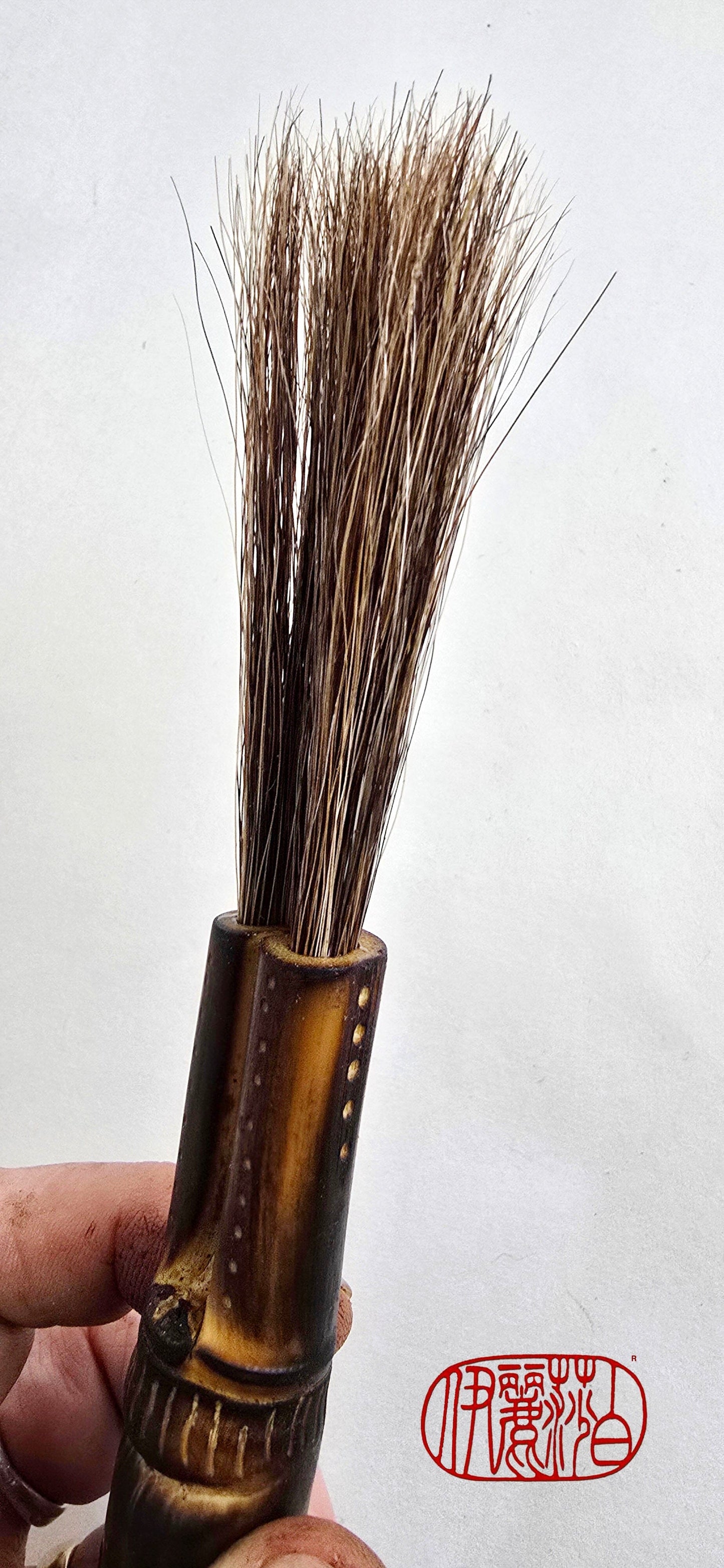 Mixed Horsehair Brush with Engraved Bamboo Handle Paintbrushes Elizabeth Schowachert Art