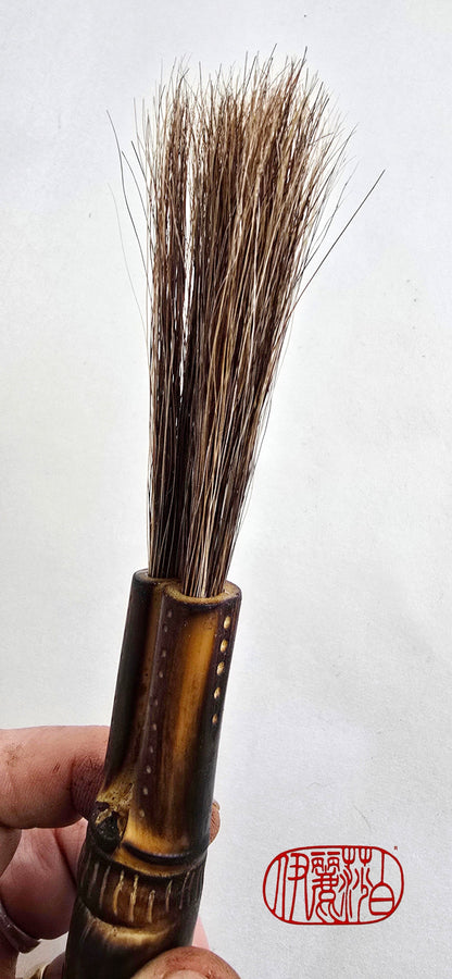 Mixed Horsehair Brush with Engraved Bamboo Handle Paintbrushes Elizabeth Schowachert Art