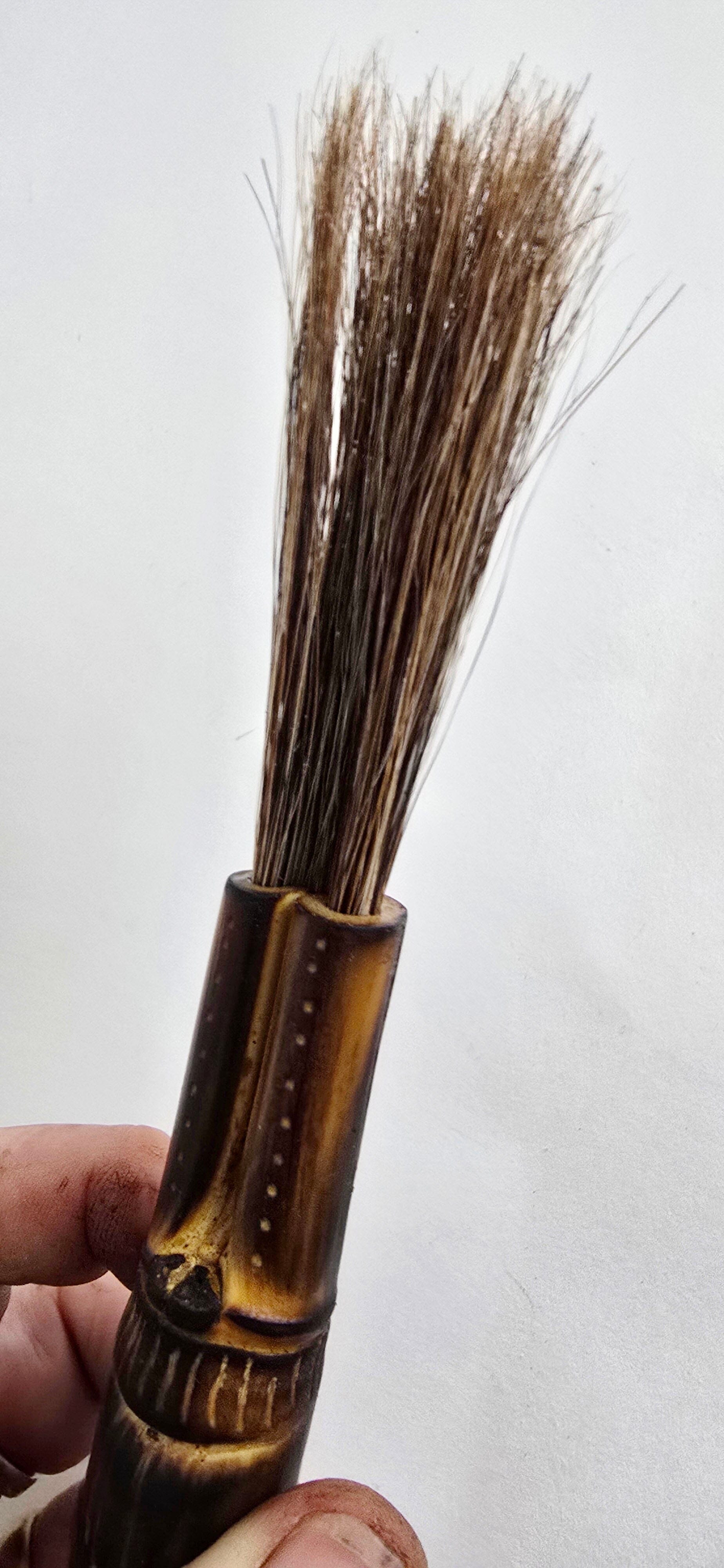 Mixed Horsehair Brush with Engraved Bamboo Handle Paintbrushes Elizabeth Schowachert Art