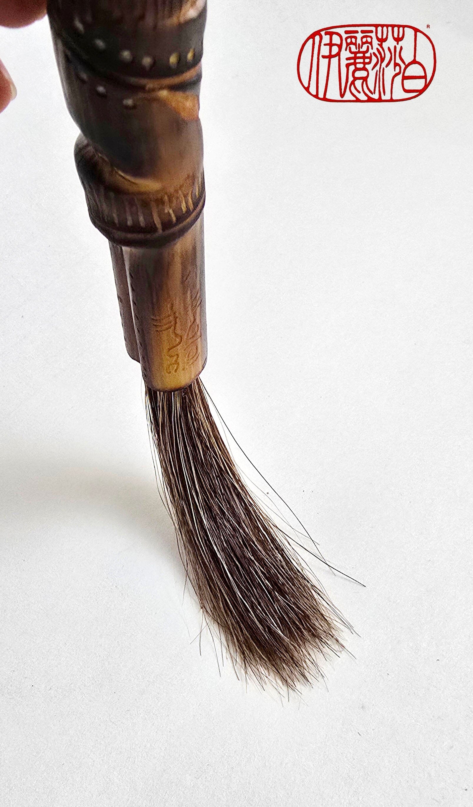 Mixed Horsehair Brush with Engraved Bamboo Handle Paintbrushes Elizabeth Schowachert Art