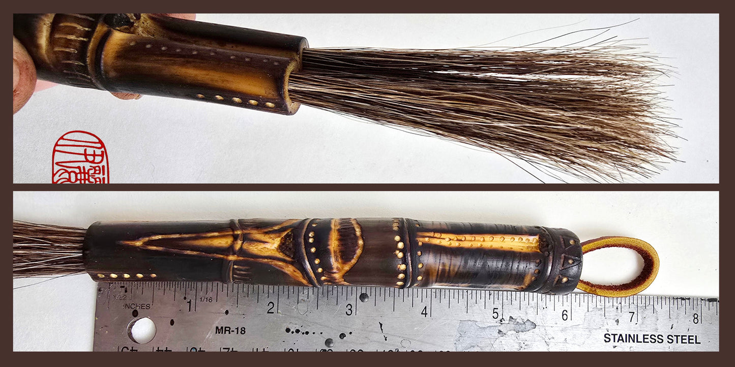 Mixed Horsehair Brush with Engraved Bamboo Handle Paintbrushes Elizabeth Schowachert Art