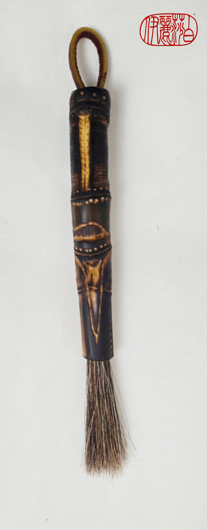 Mixed Horsehair Brush with Engraved Bamboo Handle Paintbrushes Elizabeth Schowachert Art