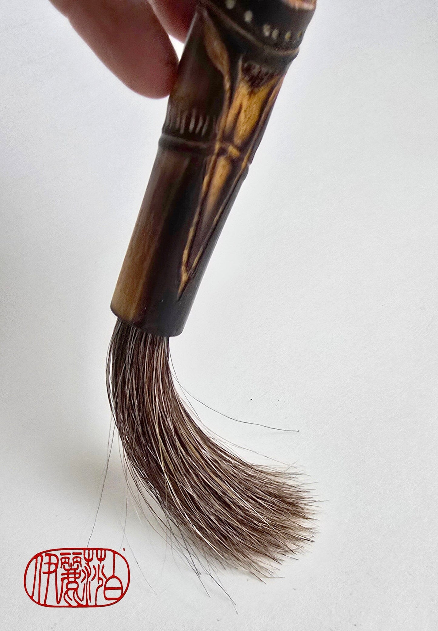 Mixed Horsehair Brush with Engraved Bamboo Handle Paintbrushes Elizabeth Schowachert Art