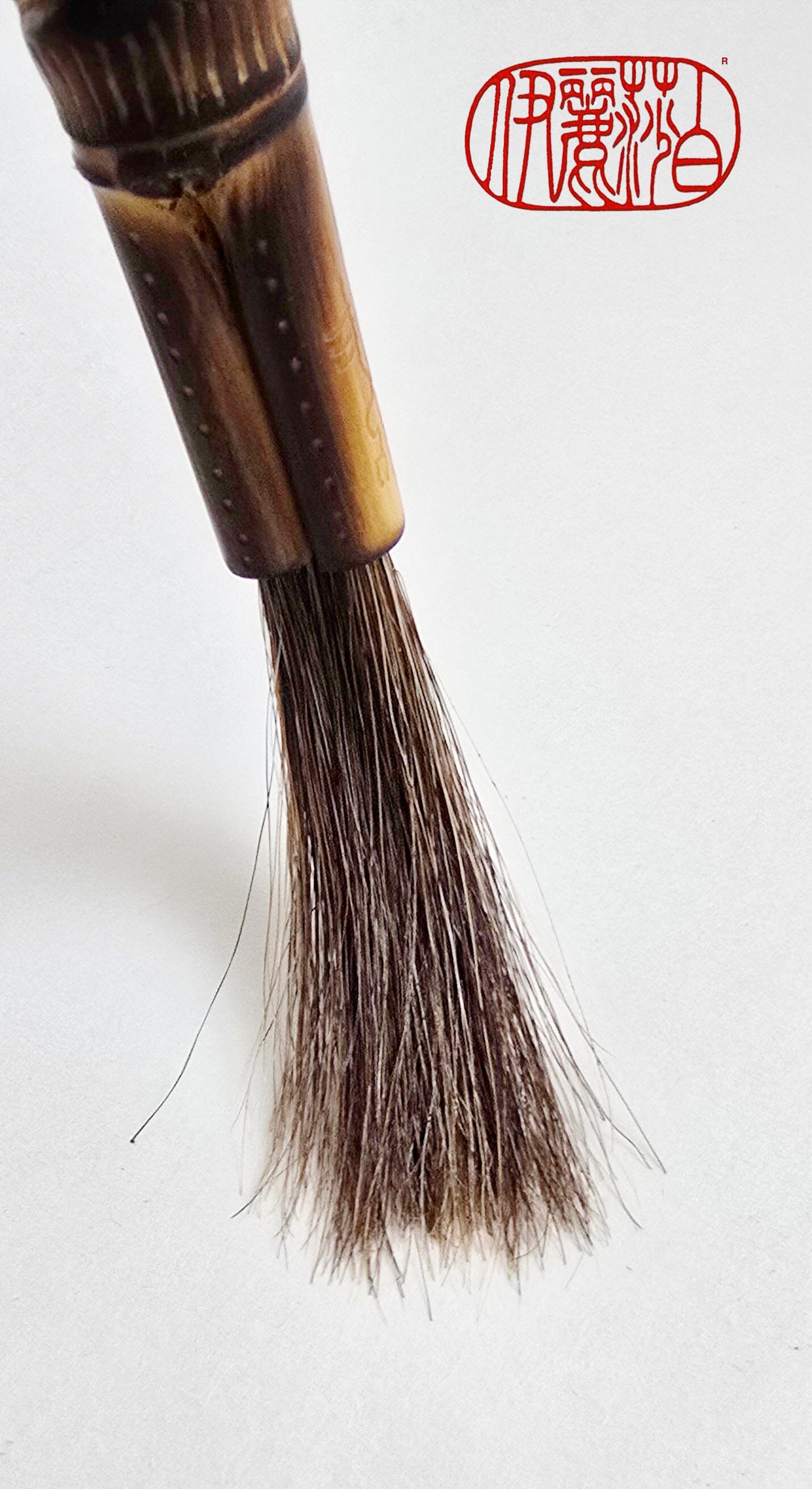 Mixed Horsehair Brush with Engraved Bamboo Handle Paintbrushes Elizabeth Schowachert Art