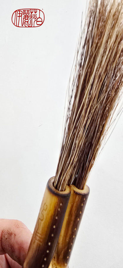 Mixed Horsehair Brush with Engraved Bamboo Handle Paintbrushes Elizabeth Schowachert Art
