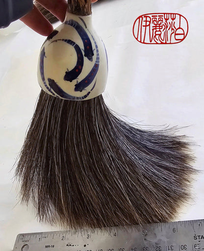 Mixed Horsehair Traditional Tapered Sumi Paintbrush with Ceramic Ferrule Paintbrush Elizabeth Schowachert Art