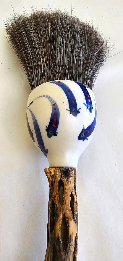 Mixed Horsehair Traditional Tapered Sumi Paintbrush with Ceramic Ferrule Paintbrush Elizabeth Schowachert Art