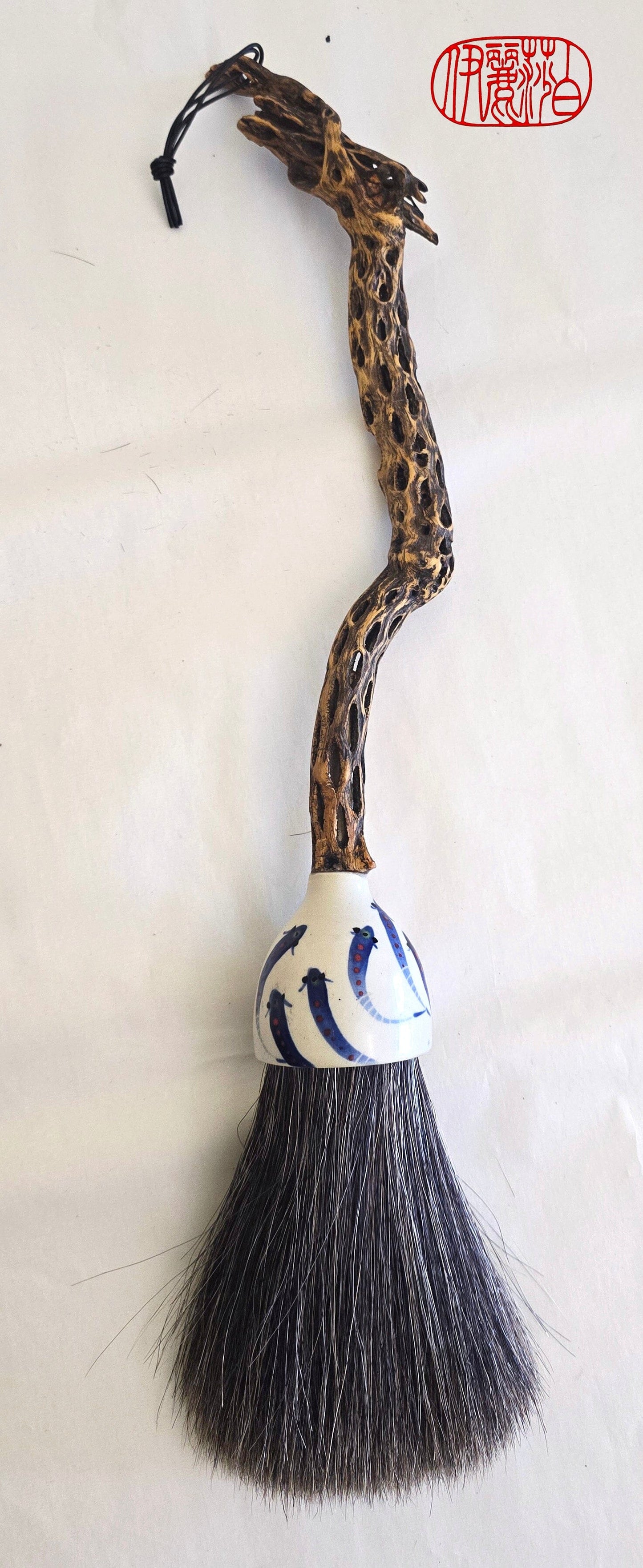 Mixed Horsehair Traditional Tapered Sumi Paintbrush with Ceramic Ferrule Paintbrush Elizabeth Schowachert Art