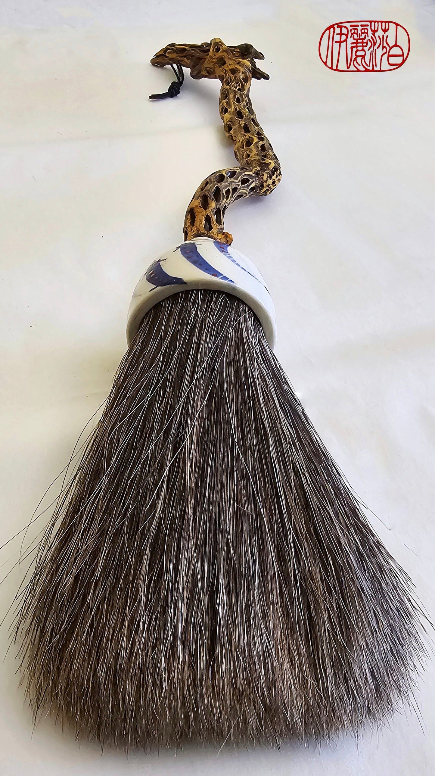 Mixed Horsehair Traditional Tapered Sumi Paintbrush with Ceramic Ferrule Paintbrush Elizabeth Schowachert Art