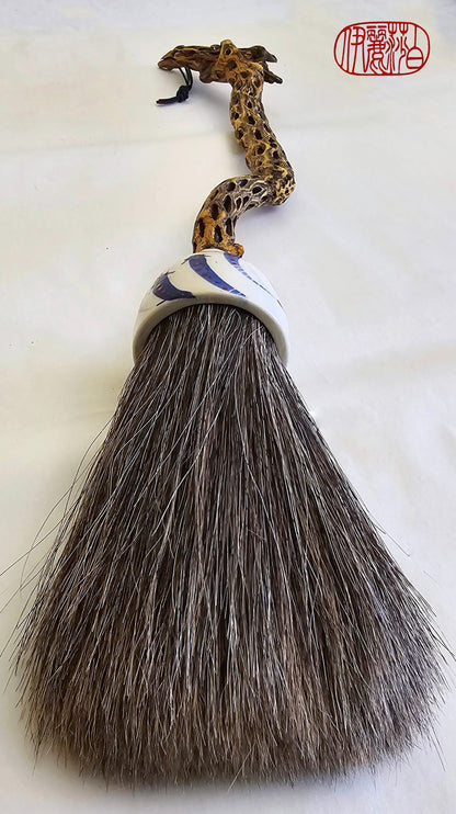 Mixed Horsehair Traditional Tapered Sumi Paintbrush with Ceramic Ferrule Paintbrush Elizabeth Schowachert Art