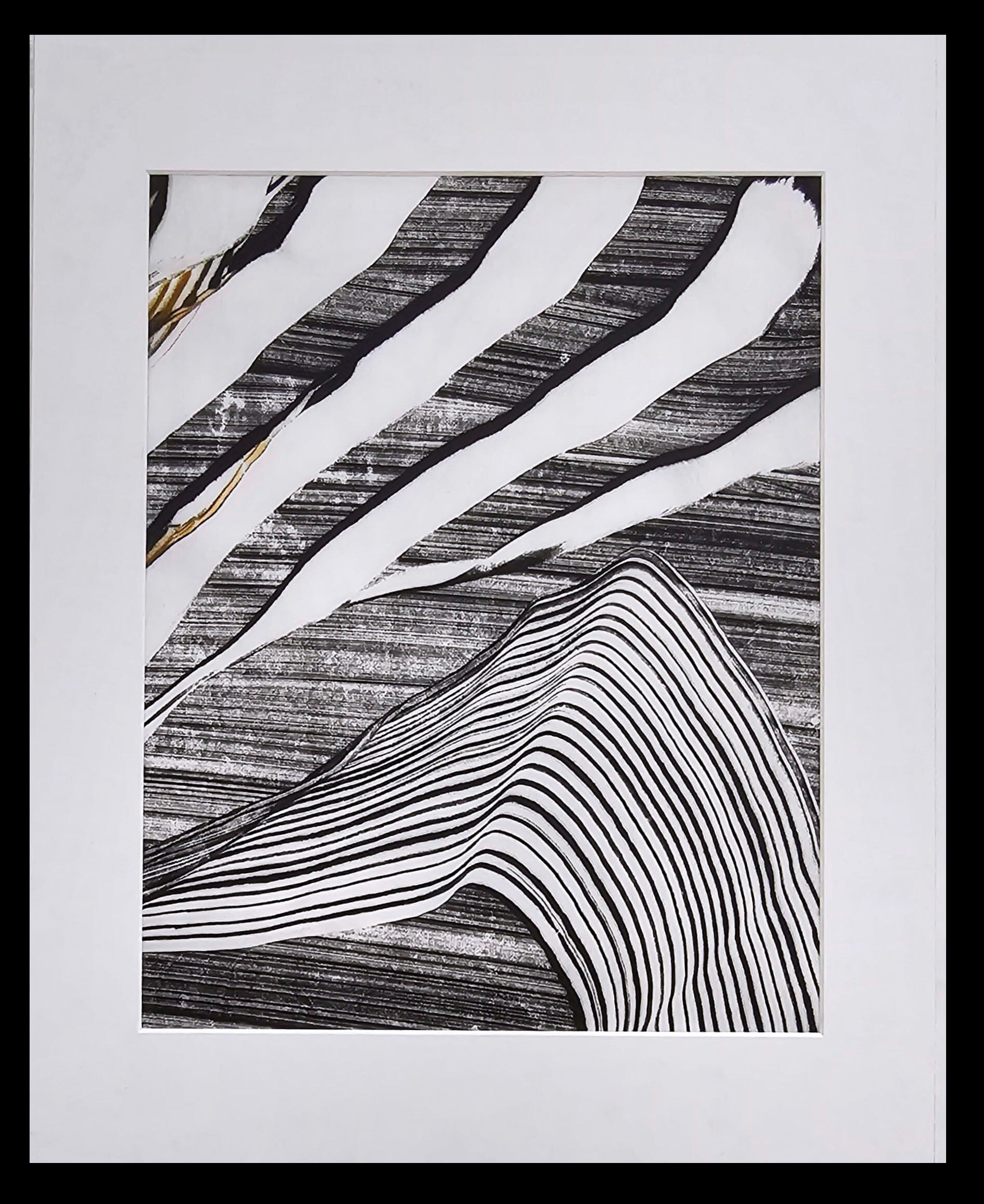 "Mountain Pulse" Encaustic Monotype on Paper Artwork Elizabeth Schowachert Art