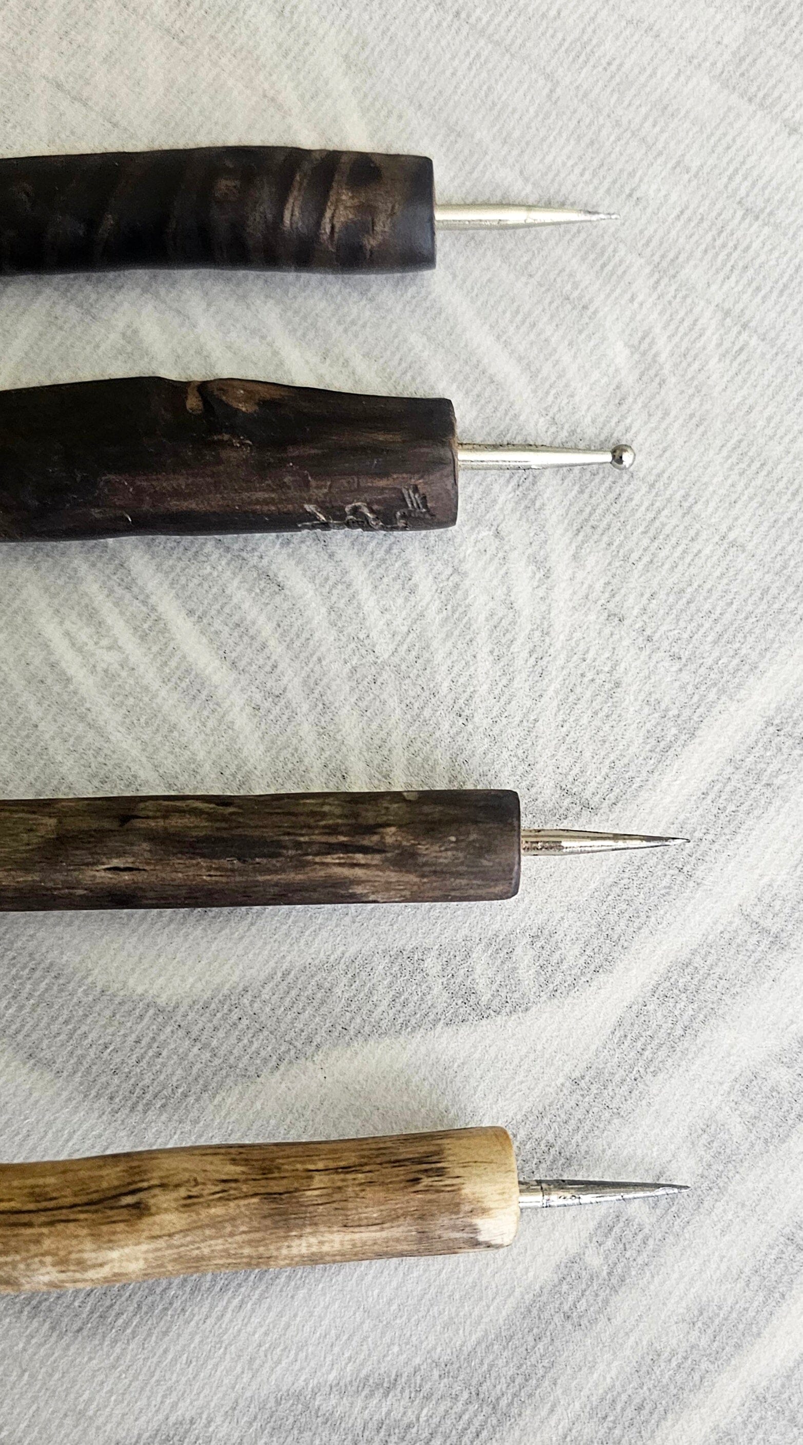 Needle Point Stylus's with Driftwood Handles pointed stylus Elizabeth Schowachert Art