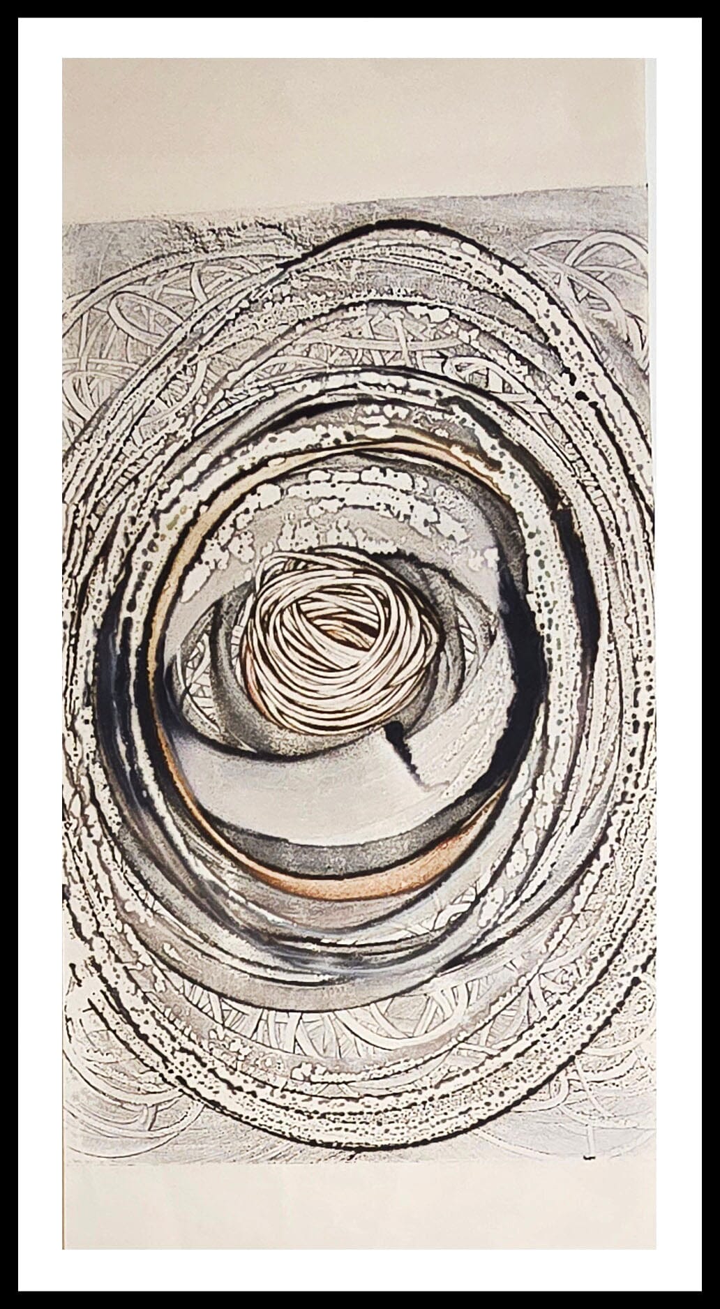 Origins of Motion — Encaustic Monotype on Handmade Bamboo Paper Artwork Elizabeth Schowachert Art