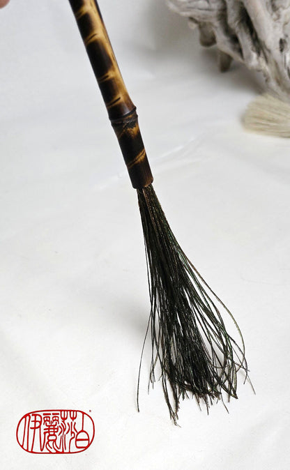 Peacock Feather Brush – Bamboo Handle Paintbrushes Elizabeth Schowachert Art