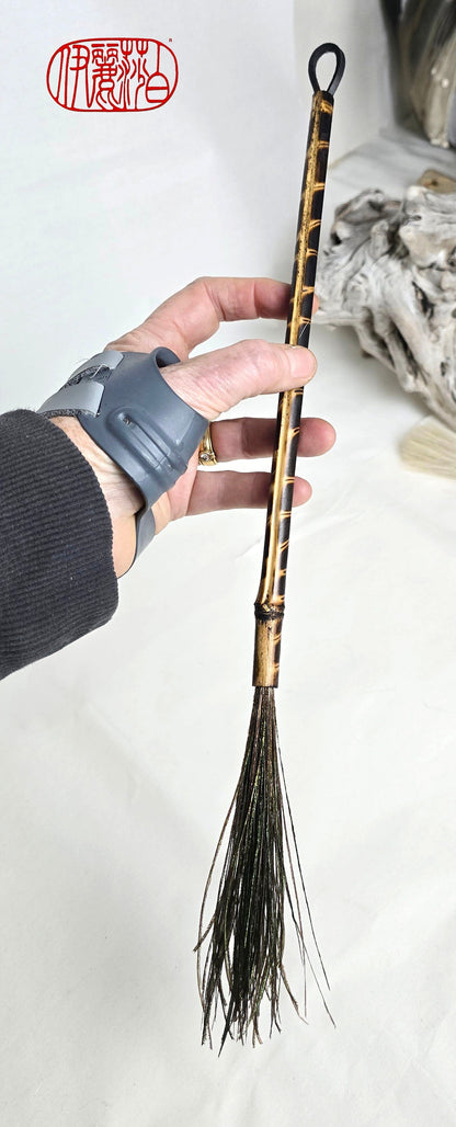 Peacock Feather Brush – Bamboo Handle Paintbrushes Elizabeth Schowachert Art
