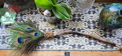 Peacock Feather Painter's Brush with Driftwood Handle Painter's Brush Elizabeth Schowachert Art