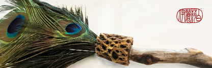 Peacock Feather Painter's Brush with Driftwood Handle Painter's Brush Elizabeth Schowachert Art