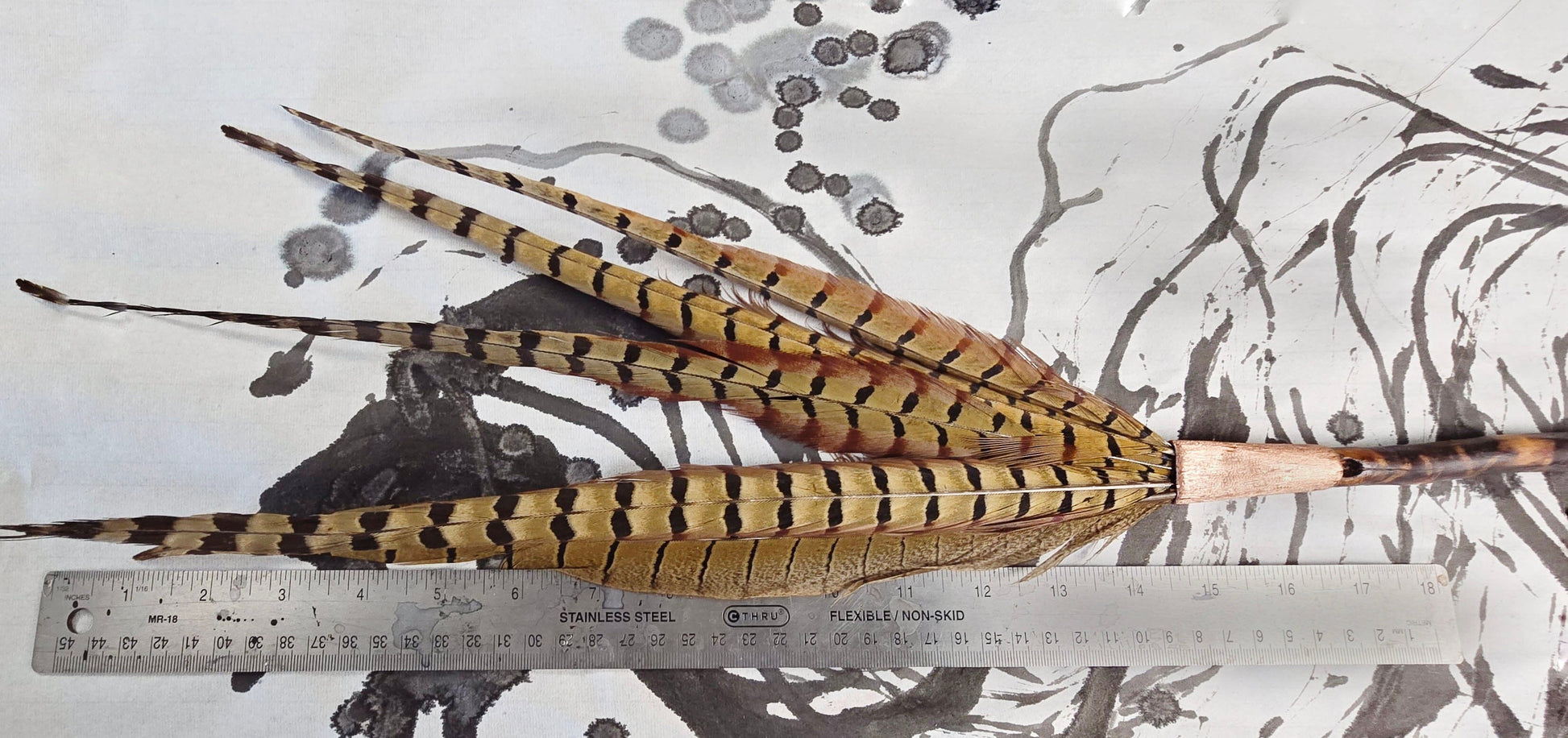 Pheasant Feather Brush with Driftwood Handle Paintbrushes Elizabeth Schowachert Art