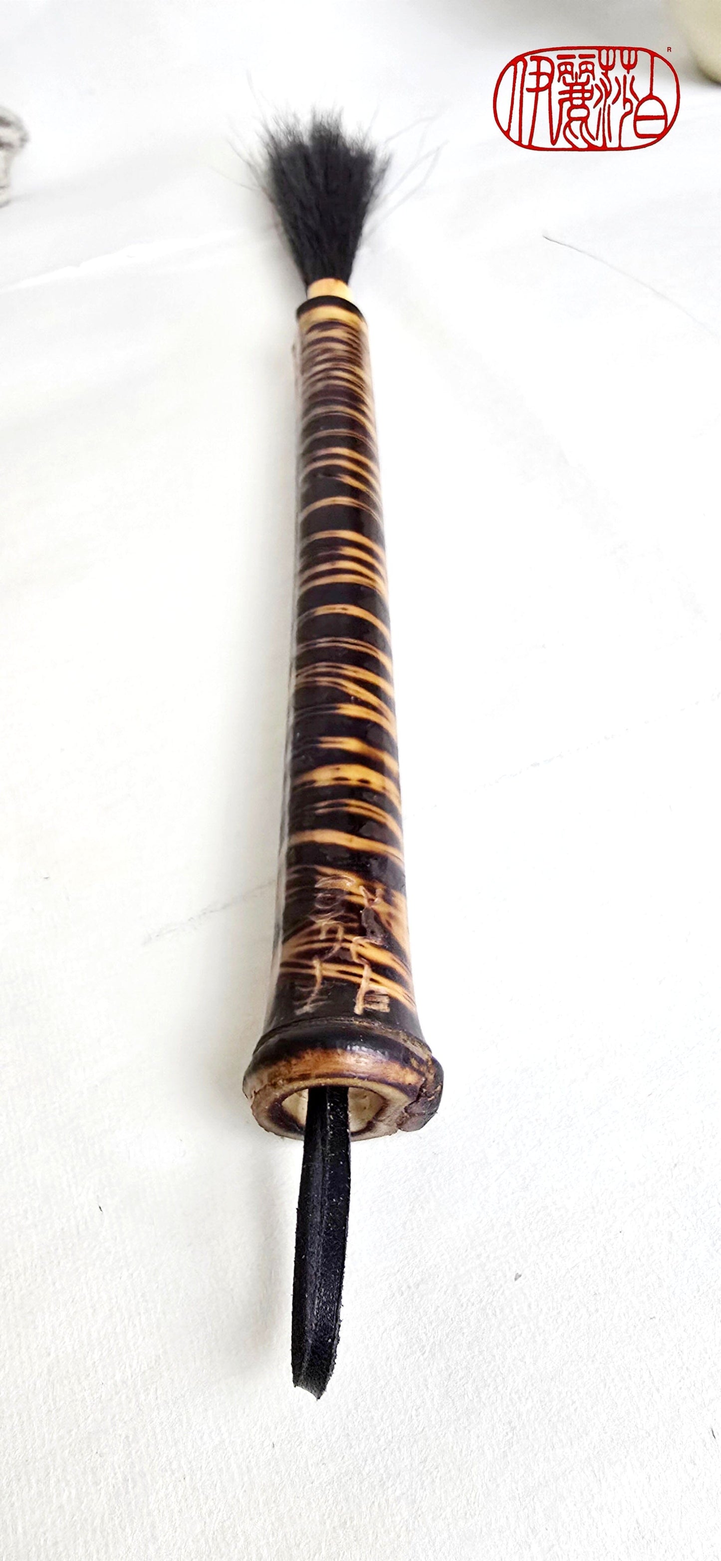 Premium Black Horsehair Brush – Burned Bamboo Handle Sumi-e Paint Brush Elizabeth Schowachert Art