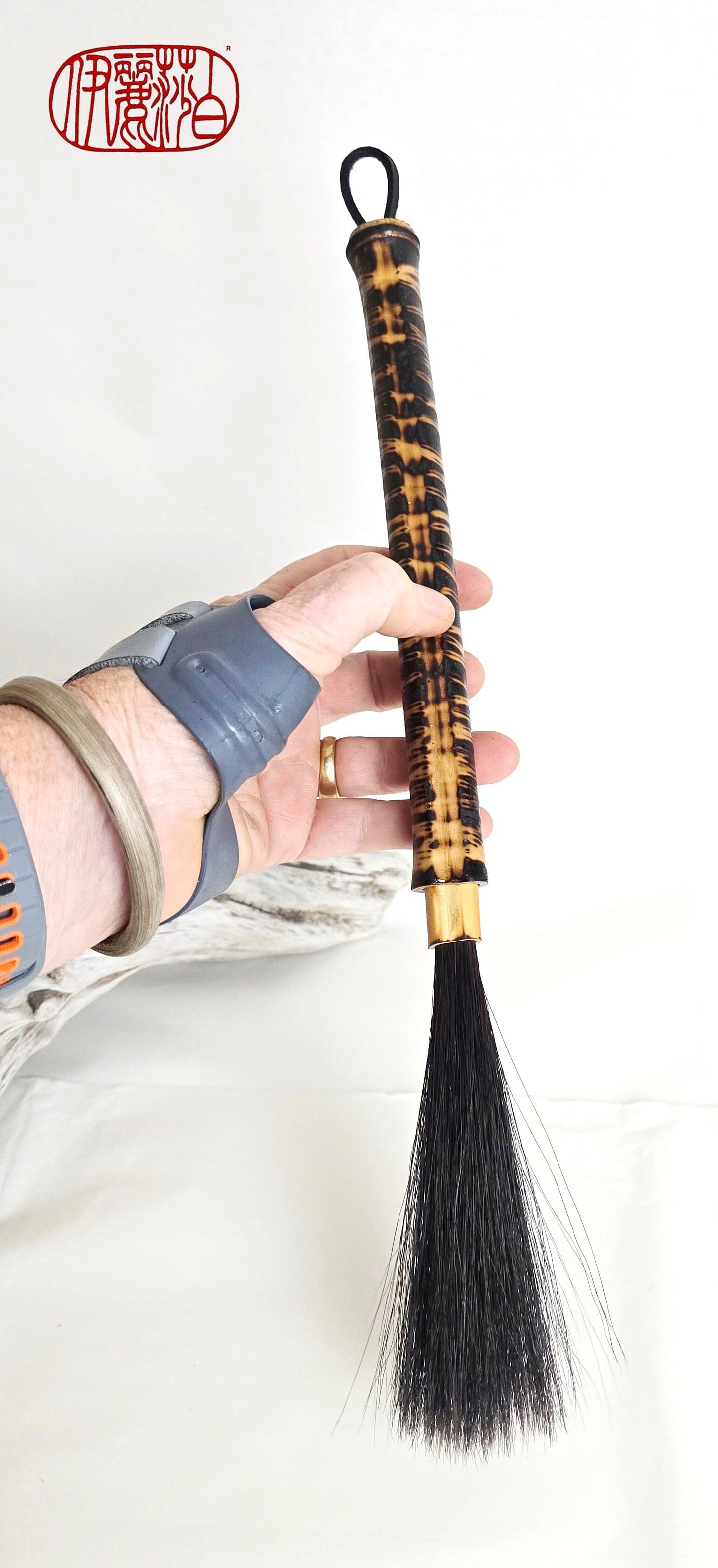 Premium Black Horsehair Brush – Burned Bamboo Handle Sumi-e Paint Brush Elizabeth Schowachert Art