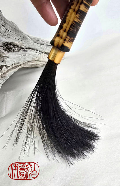 Premium Black Horsehair Brush – Burned Bamboo Handle Sumi-e Paint Brush Elizabeth Schowachert Art