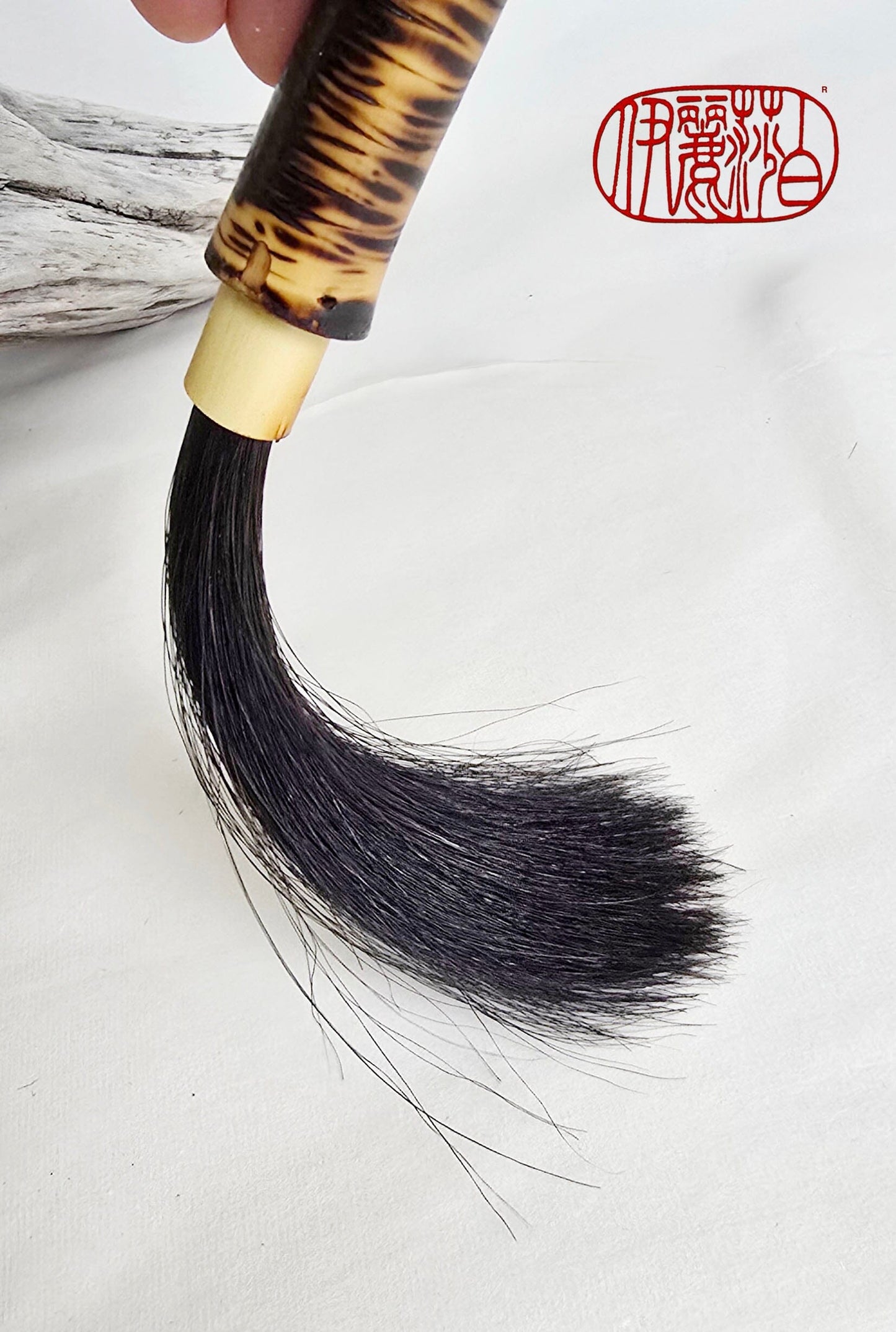 Premium Black Horsehair Brush – Burned Bamboo Handle Sumi-e Paint Brush Elizabeth Schowachert Art