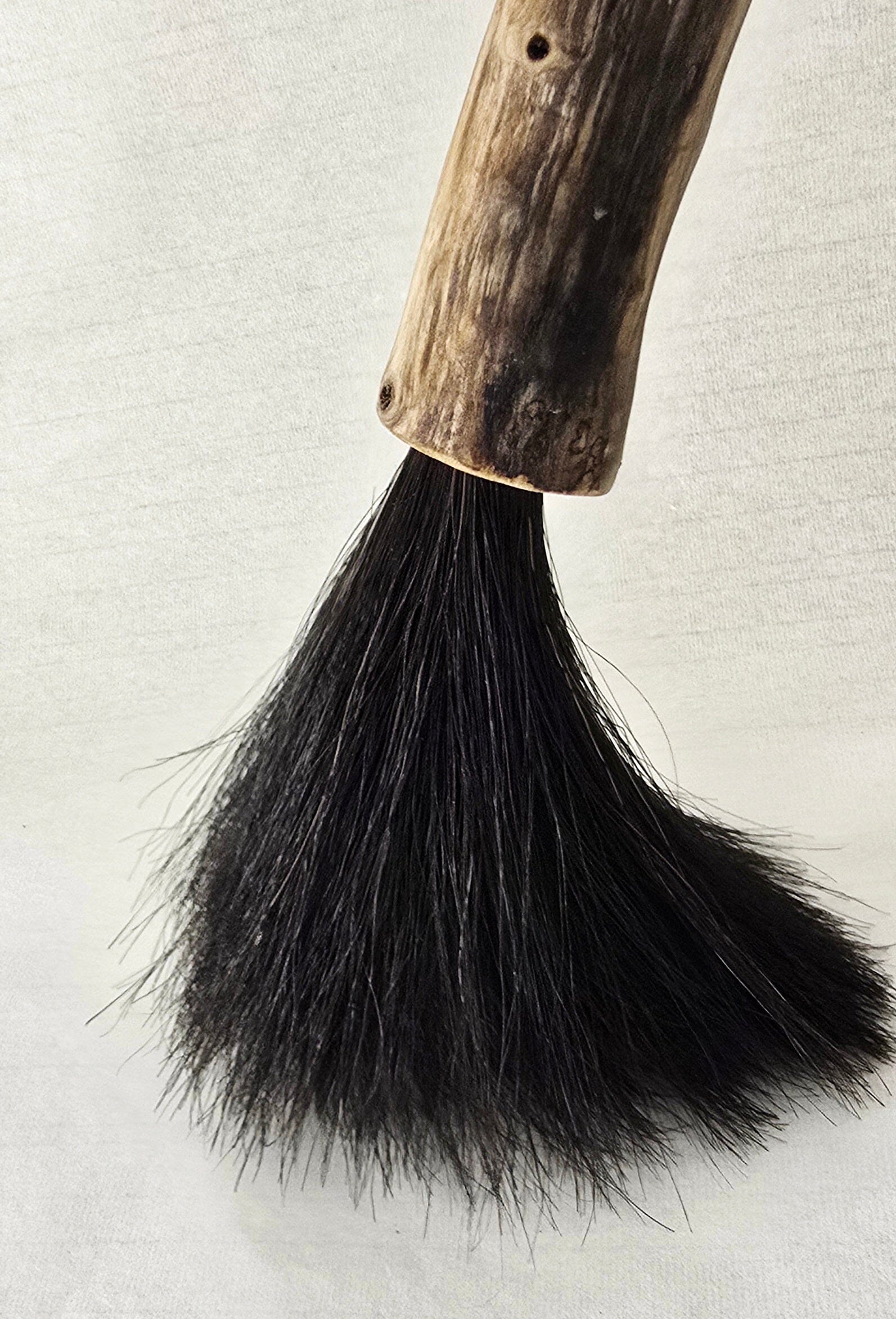 Premium Black Horsehair Brush with Driftwood Handle Art & Crafting Tool Accessories Elizabeth Schowachert Art