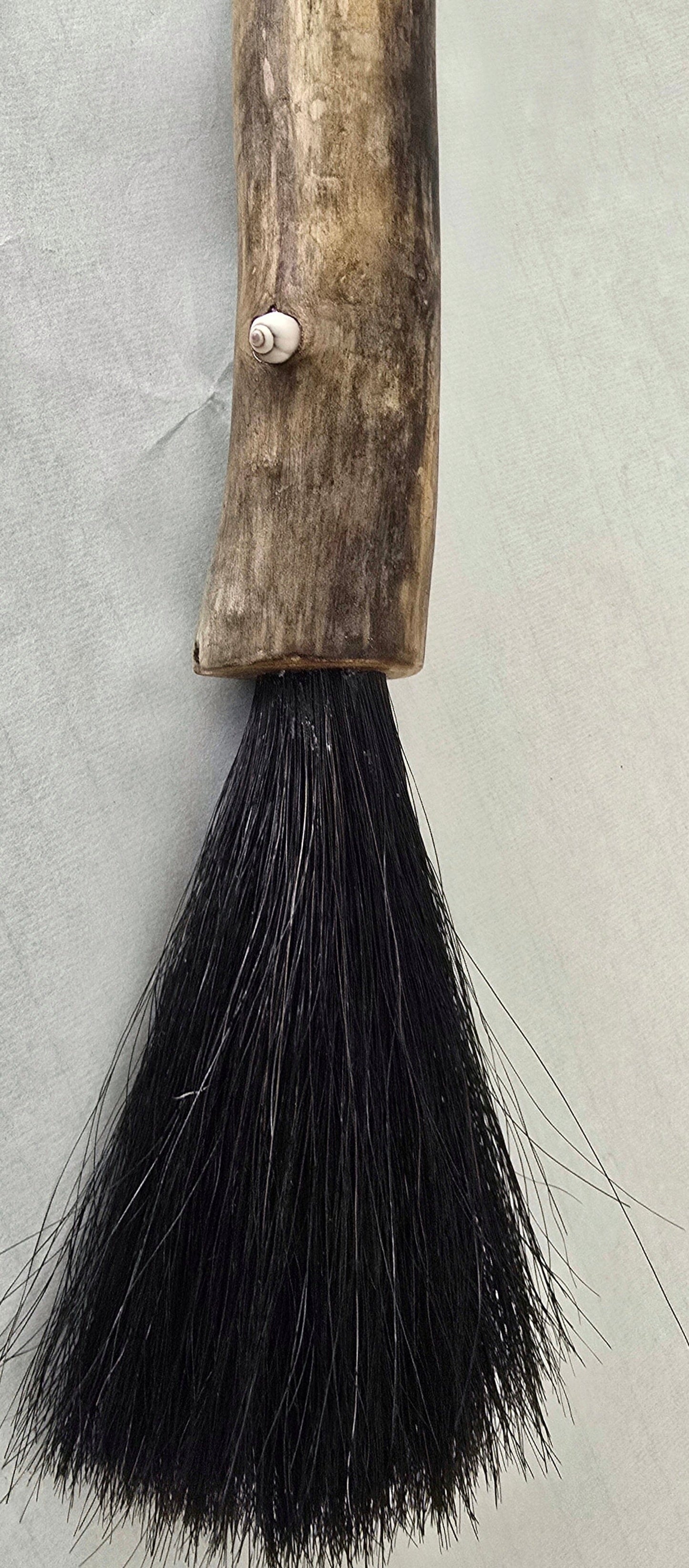 Premium Black Horsehair Brush with Driftwood Handle Art & Crafting Tool Accessories Elizabeth Schowachert Art