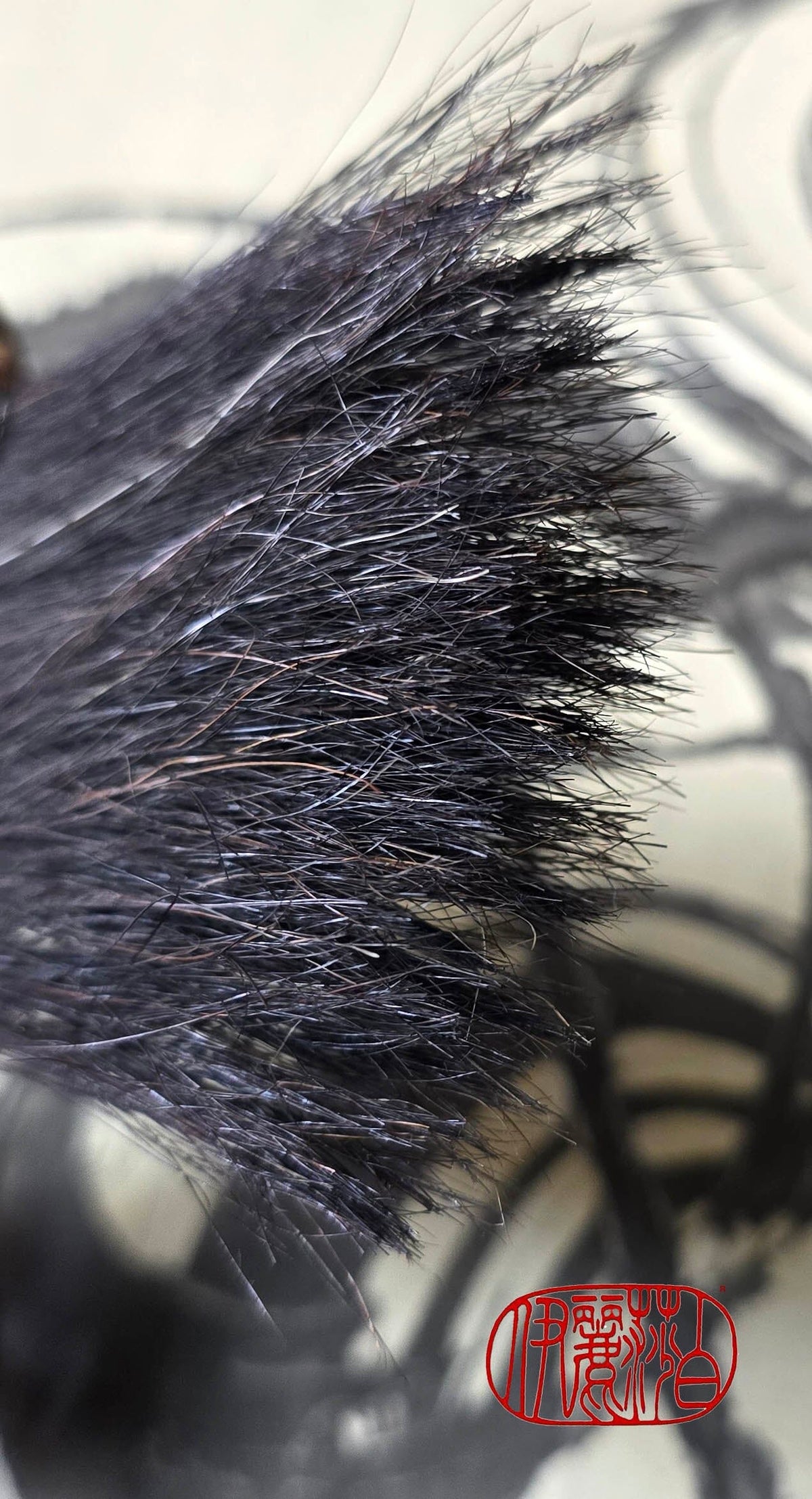 Premium Black Horsehair Brush with Driftwood Handle Paintbrush Elizabeth Schowachert Art