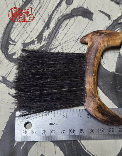 Premium Black Horsehair Brush with Driftwood Handle Paintbrush Elizabeth Schowachert Art