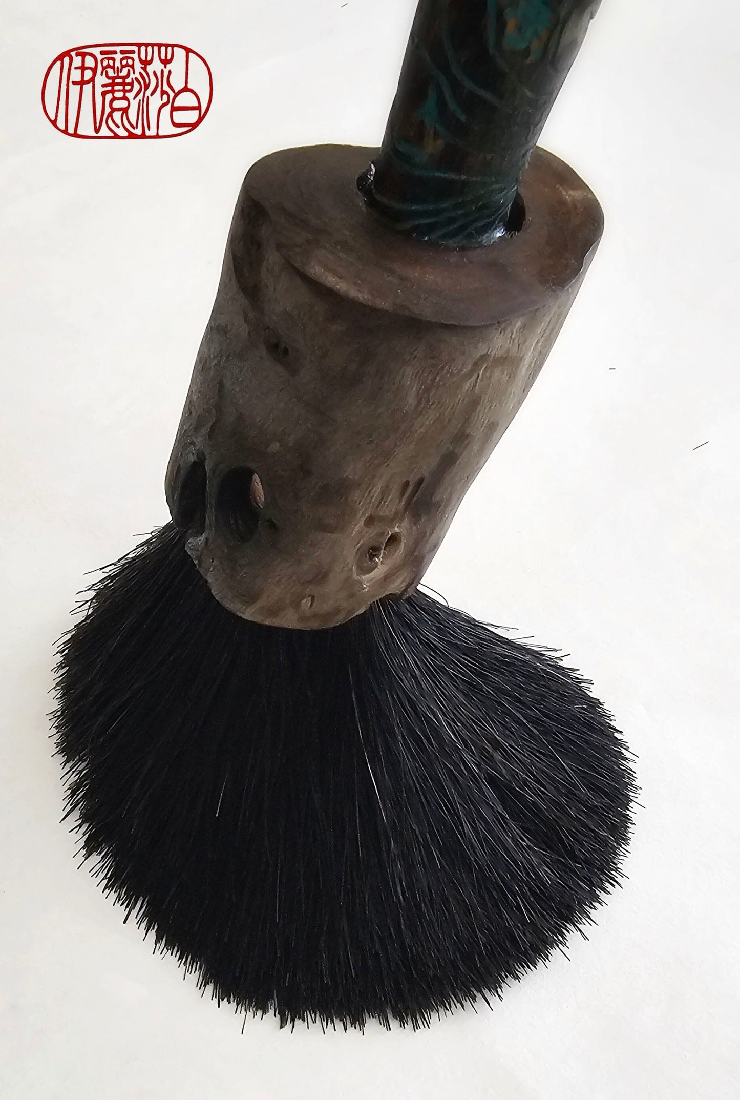 Premium Handcrafted Coarse Bristle Painter's Brush with Natural Wormwood Handle - Versatile for Acrylics, Oils, and Inks Art Supplies Elizabeth Schowachert Art