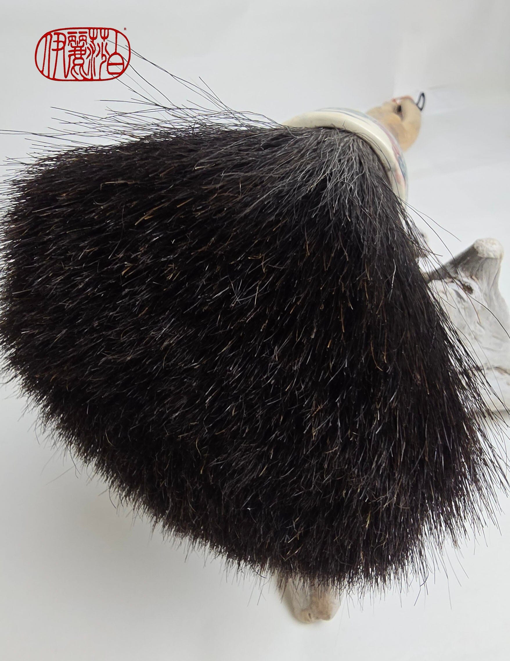 Premium Horsehair Brush with Dragon Ceramic Ferrule and Birch Driftwood Handle Paintbrushes Elizabeth Schowachert Art