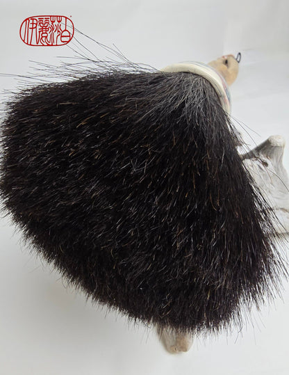 Premium Horsehair Brush with Dragon Ceramic Ferrule and Birch Driftwood Handle Paintbrushes Elizabeth Schowachert Art