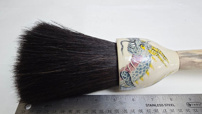 Premium Horsehair Brush with Dragon Ceramic Ferrule and Birch Driftwood Handle Paintbrushes Elizabeth Schowachert Art