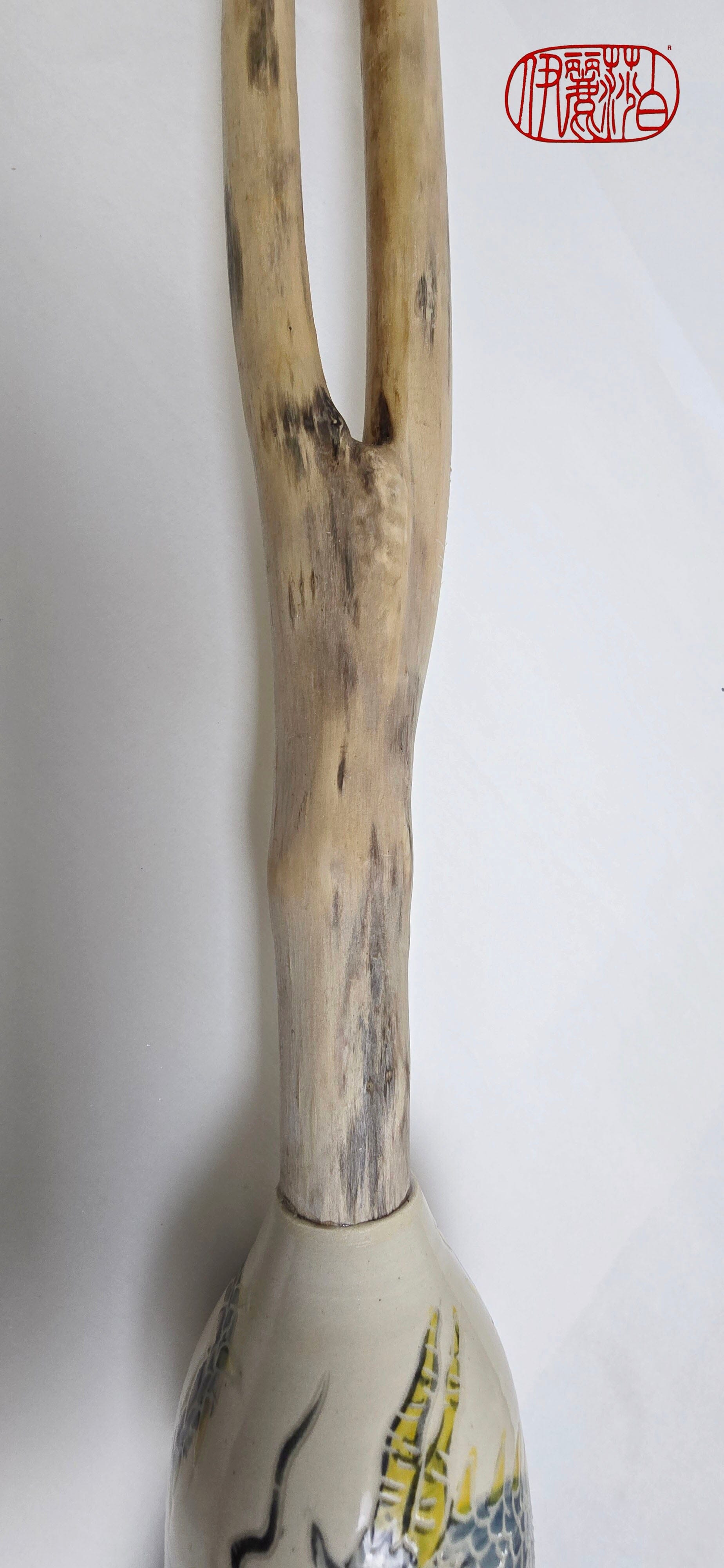 Premium Horsehair Brush with Dragon Ceramic Ferrule and Birch Driftwood Handle Paintbrushes Elizabeth Schowachert Art