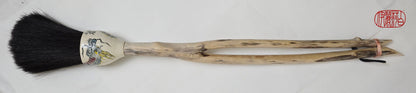 Premium Horsehair Brush with Dragon Ceramic Ferrule and Birch Driftwood Handle Paintbrushes Elizabeth Schowachert Art