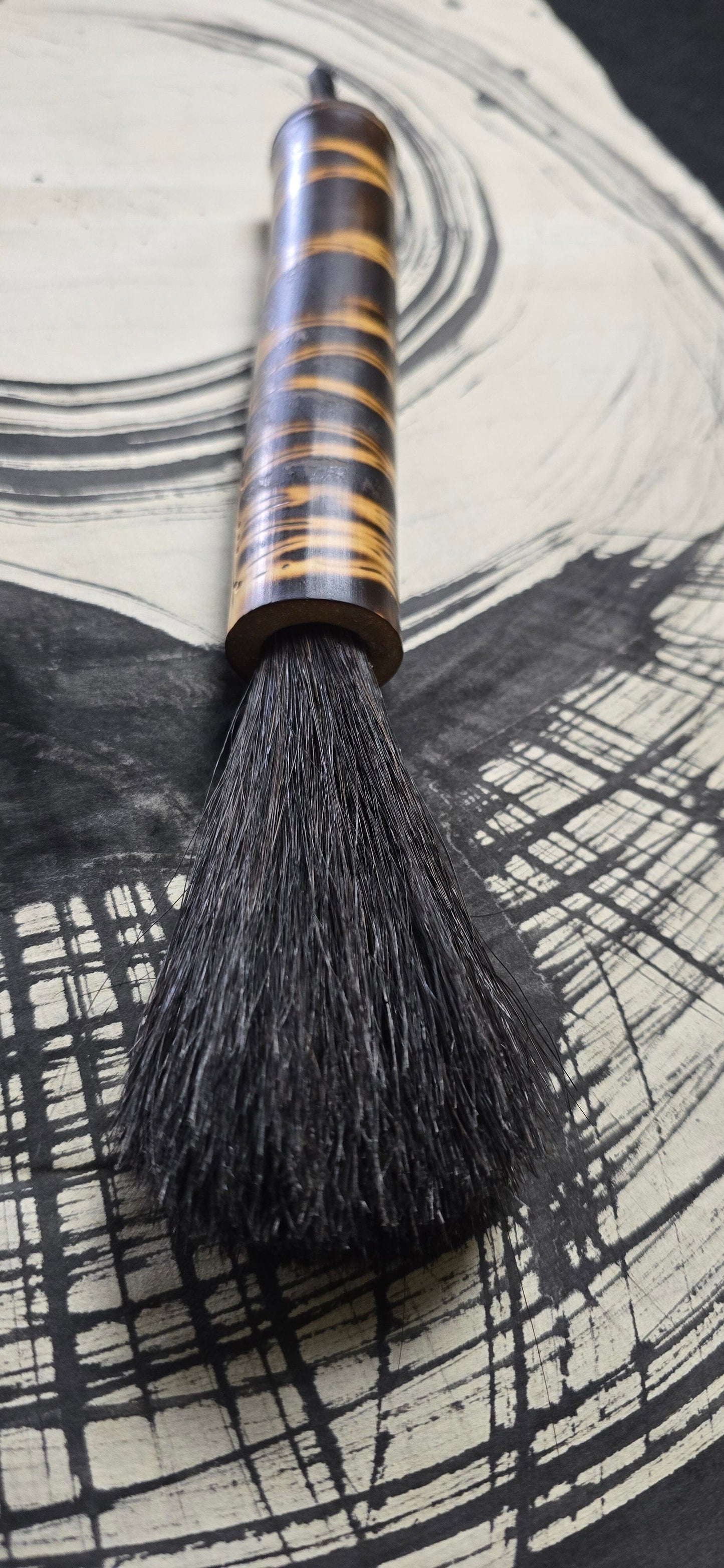 Premium Horsehair Sumi-e Brush with Burned Bamboo Handle Paintbrush Elizabeth Schowachert Art